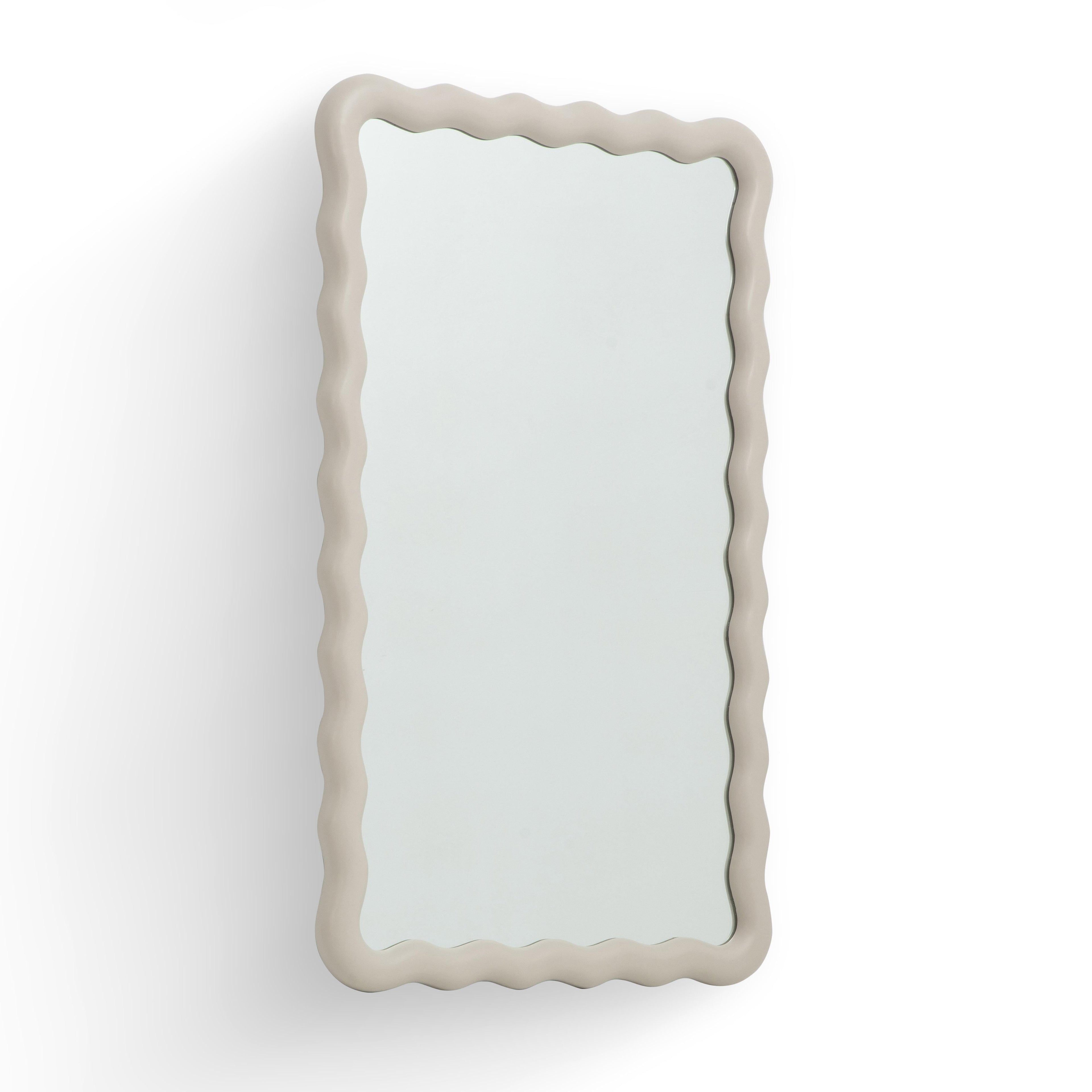 Faire 23X39 Cream Squiggle Rectangular Wall Mirror