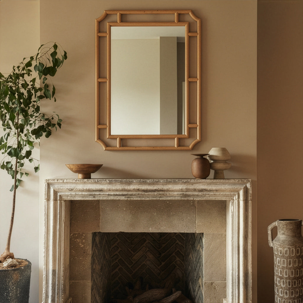 Cienna 24x32 Natural Rattan Wall Mirror