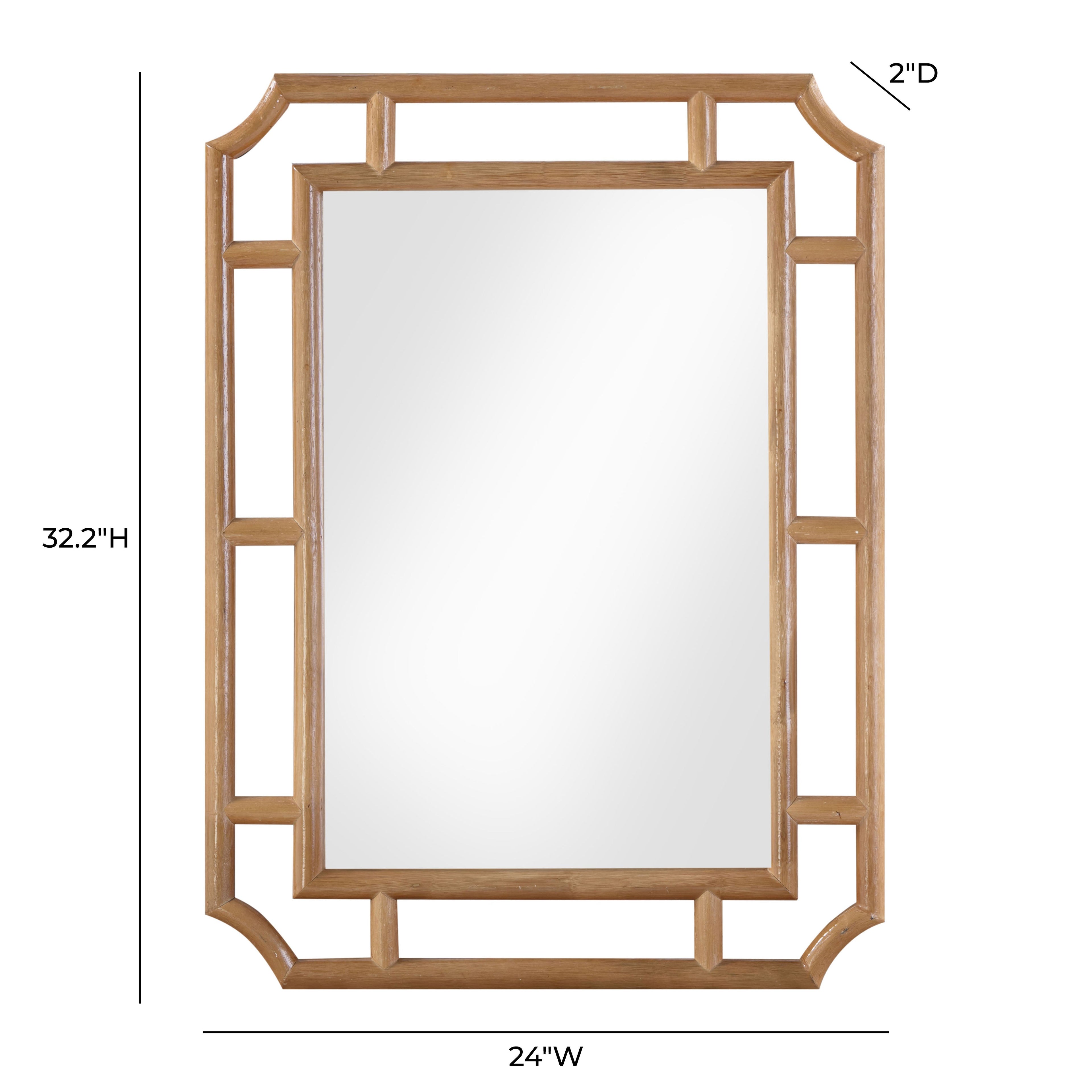 Cienna 24x32 Natural Rattan Wall Mirror