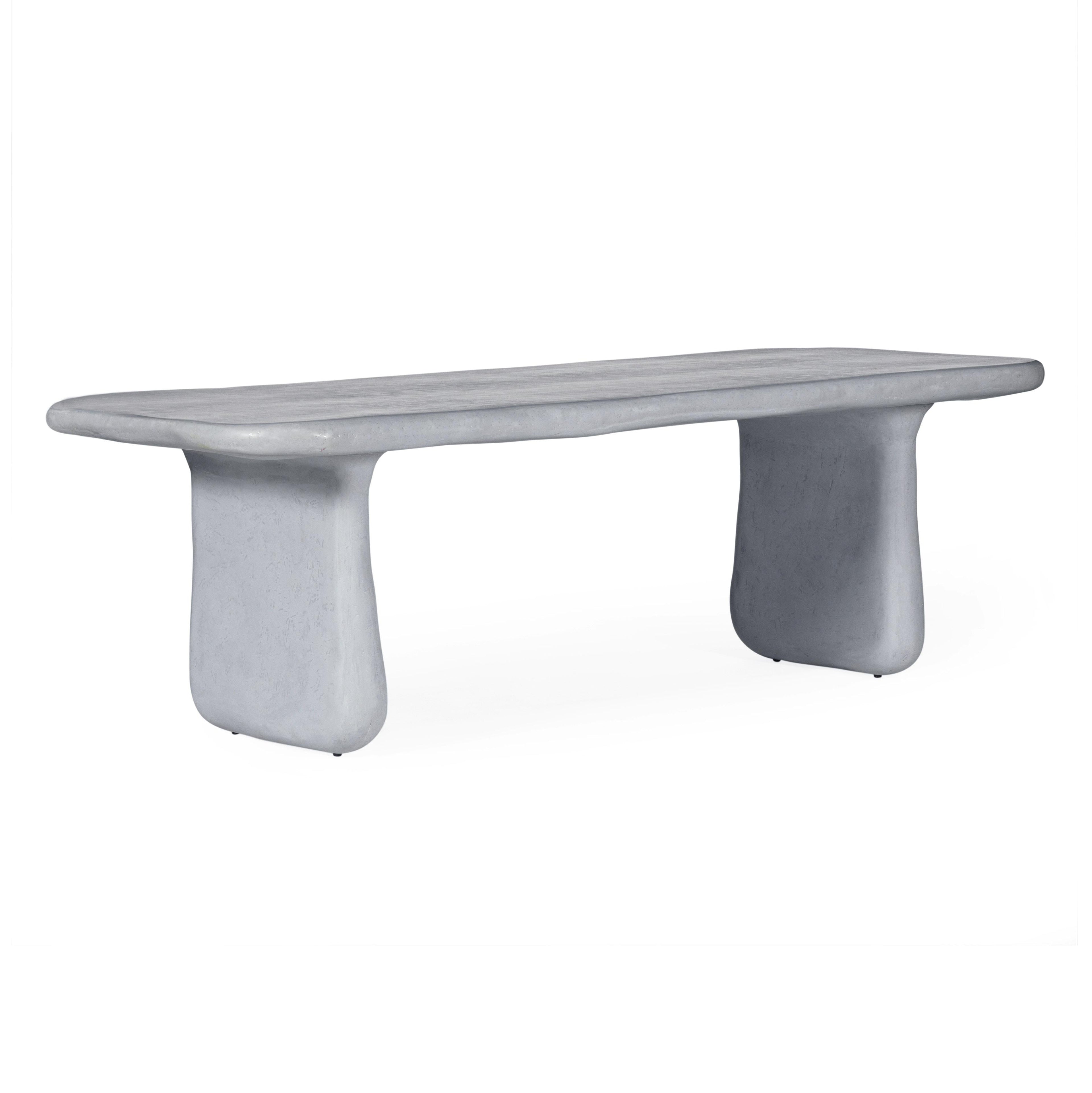 Athen 95 Grey Faux Stone Indoor / Outdoor Rectangular Dining Table