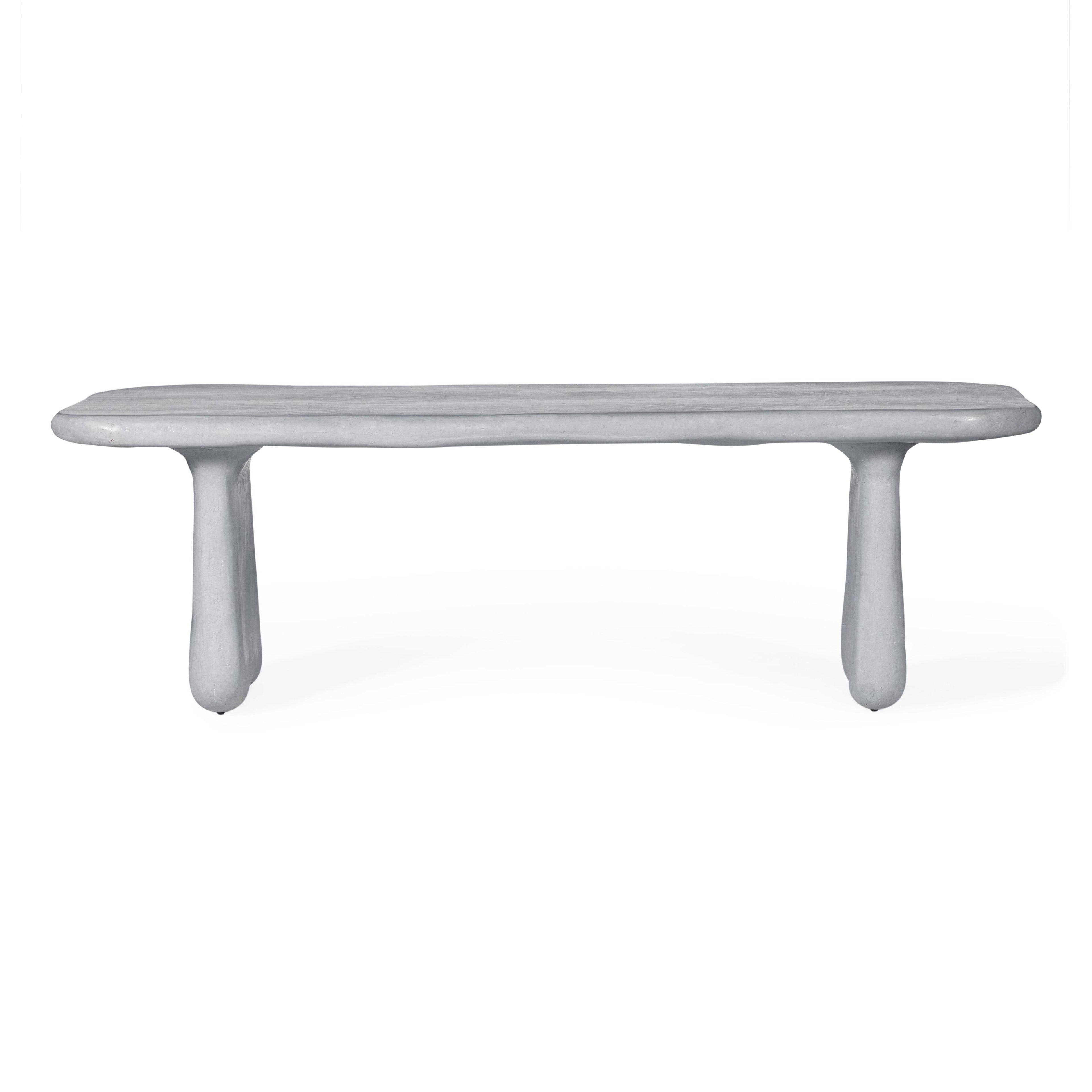Athen 95 Grey Faux Stone Indoor / Outdoor Rectangular Dining Table