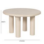Barbara 47 Cream Textured Indoor / Outdoor Round Dining Table