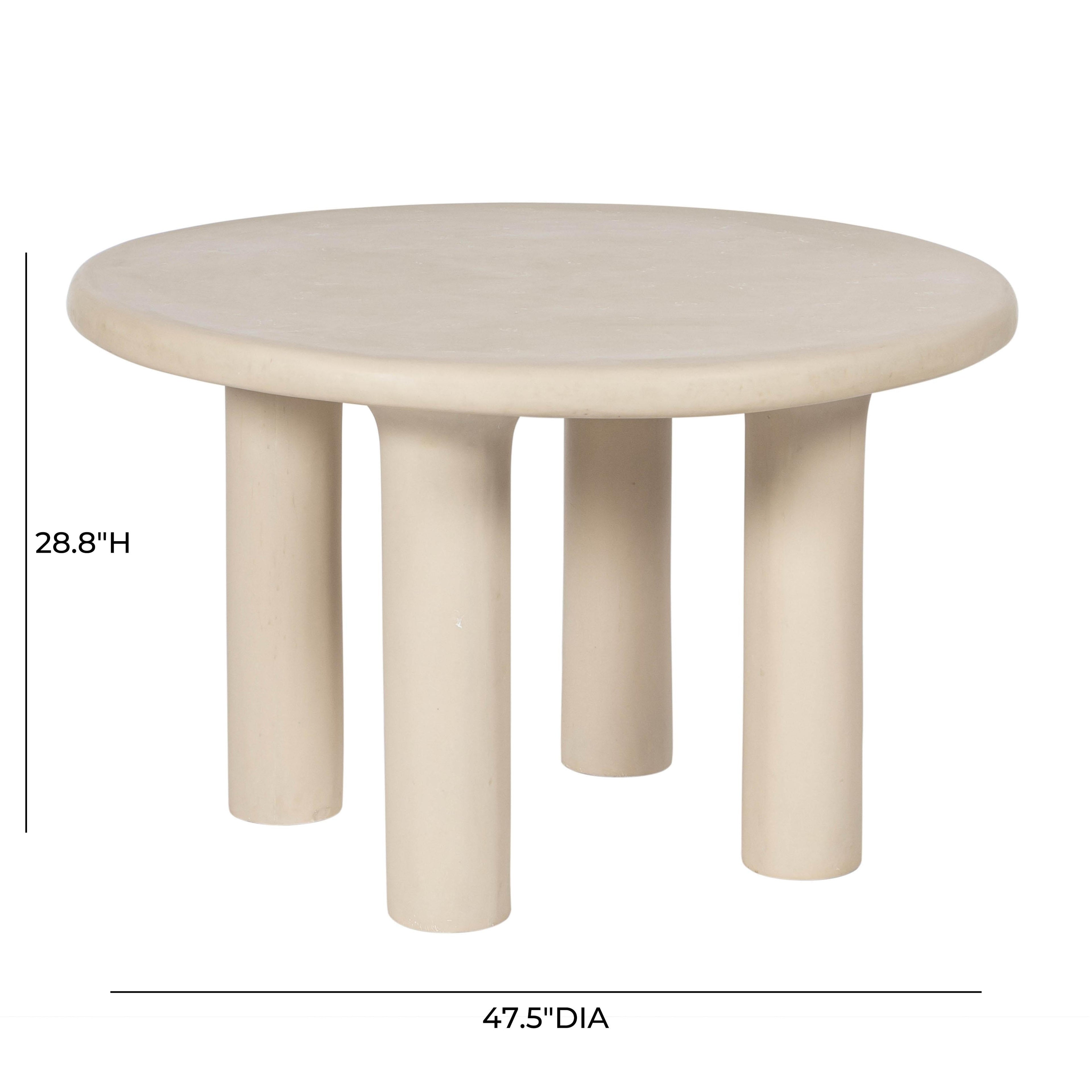 Barbara 47 Cream Textured Indoor / Outdoor Round Dining Table