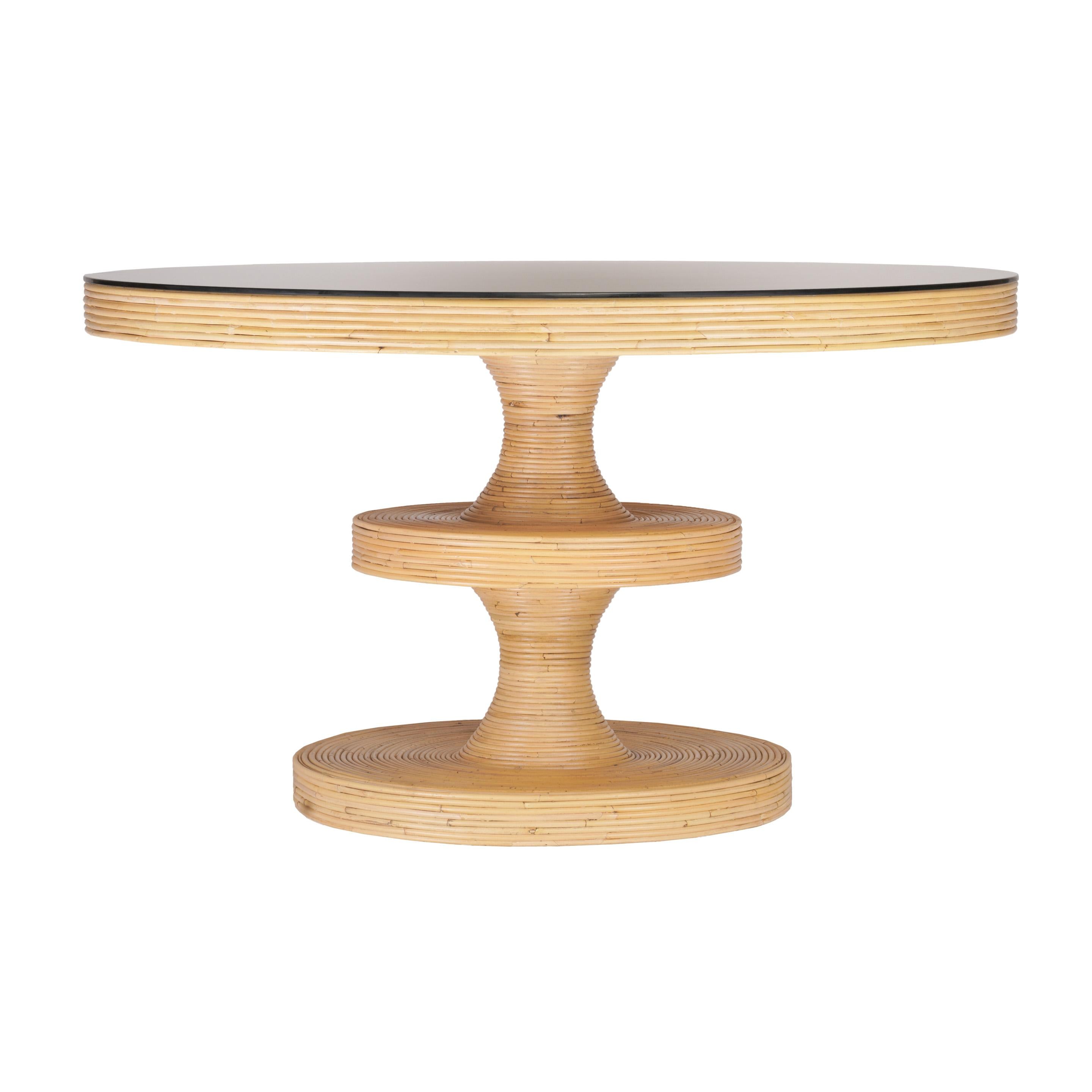 Apollonia 51 Natural Rattan Round Dining Table