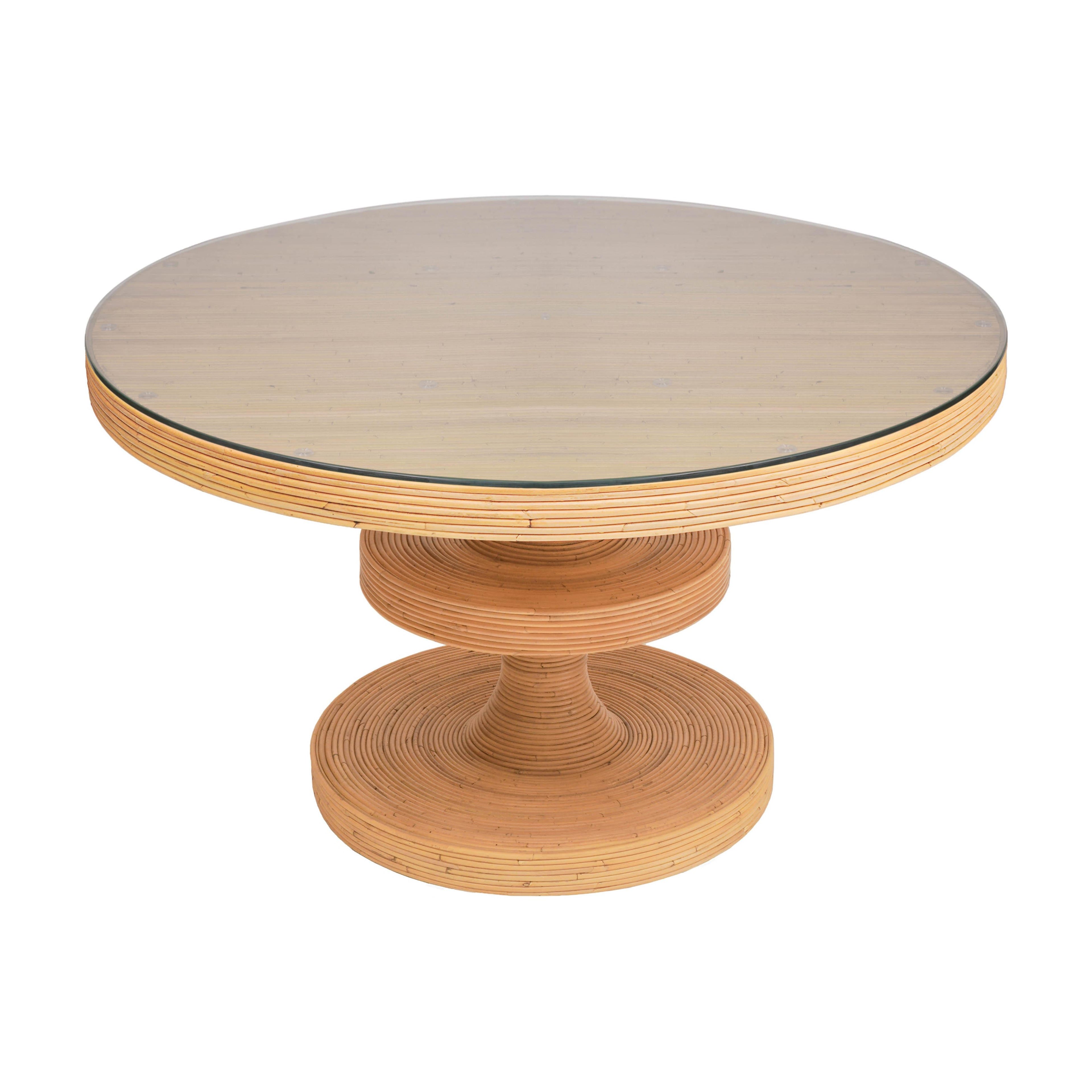 Apollonia 51 Natural Rattan Round Dining Table
