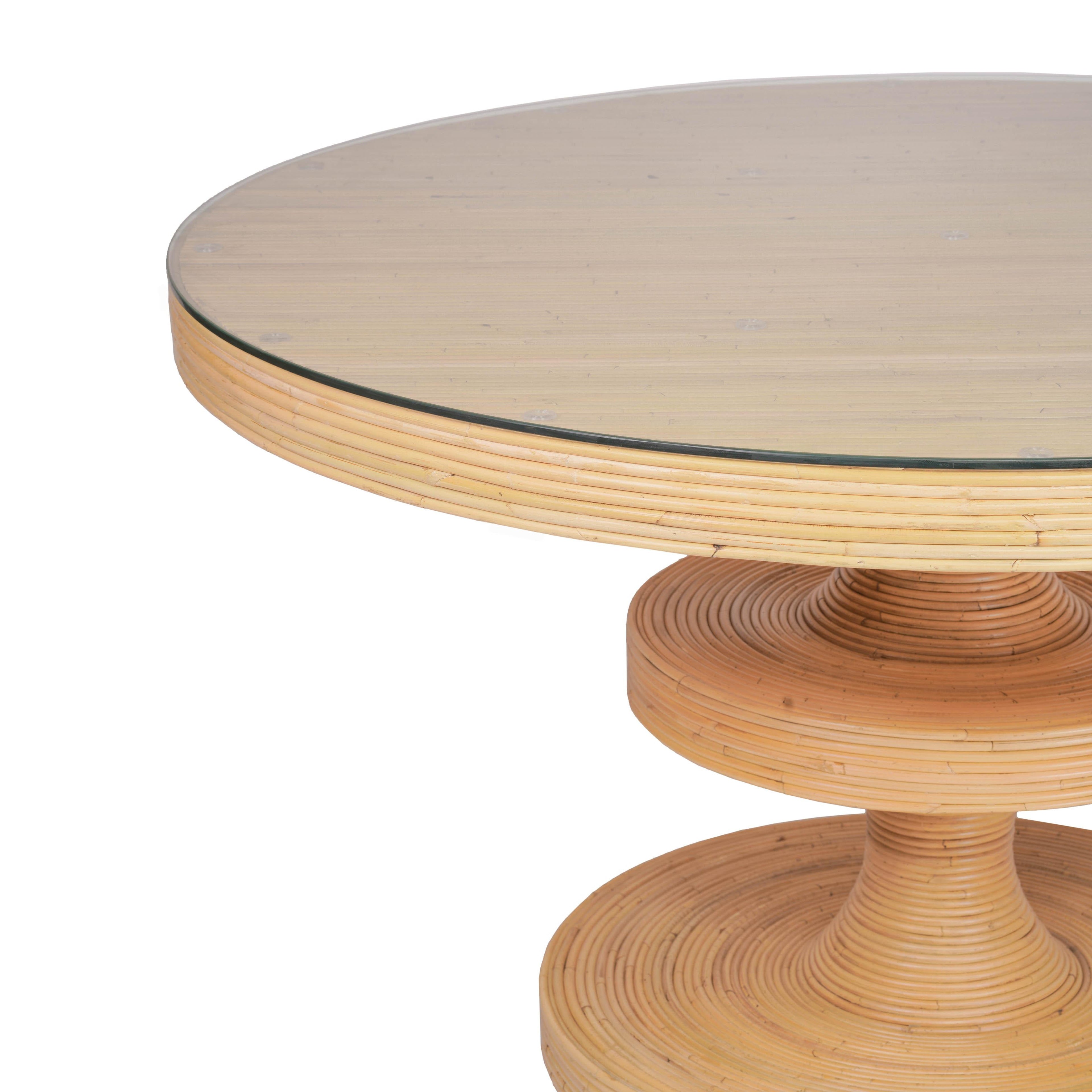Apollonia 51 Natural Rattan Round Dining Table
