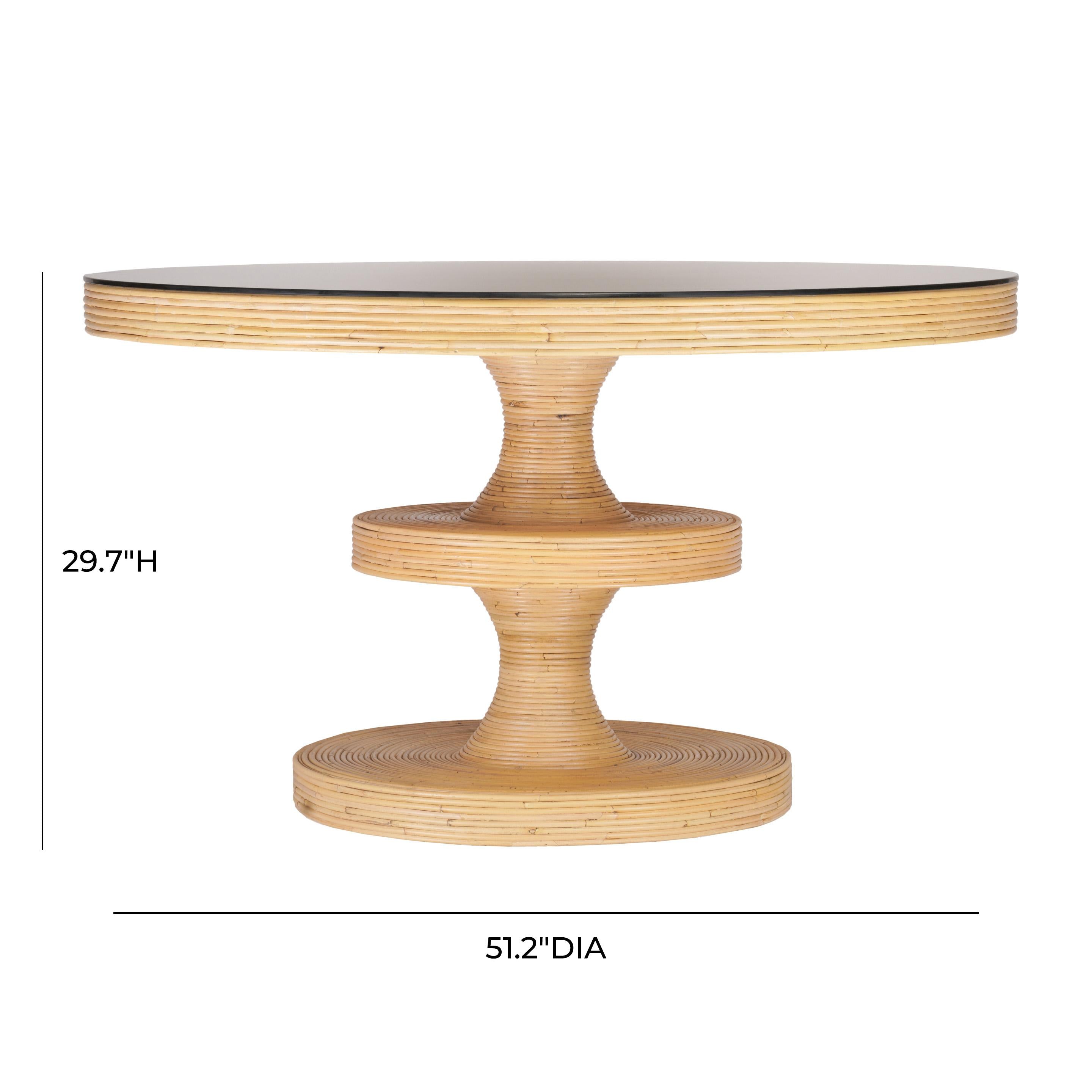 Apollonia 51 Natural Rattan Round Dining Table