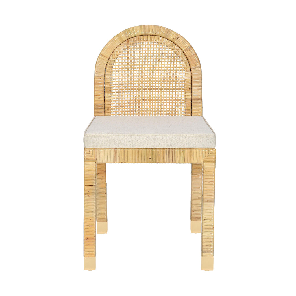 Amara Cream Linen Arched Dining Chair