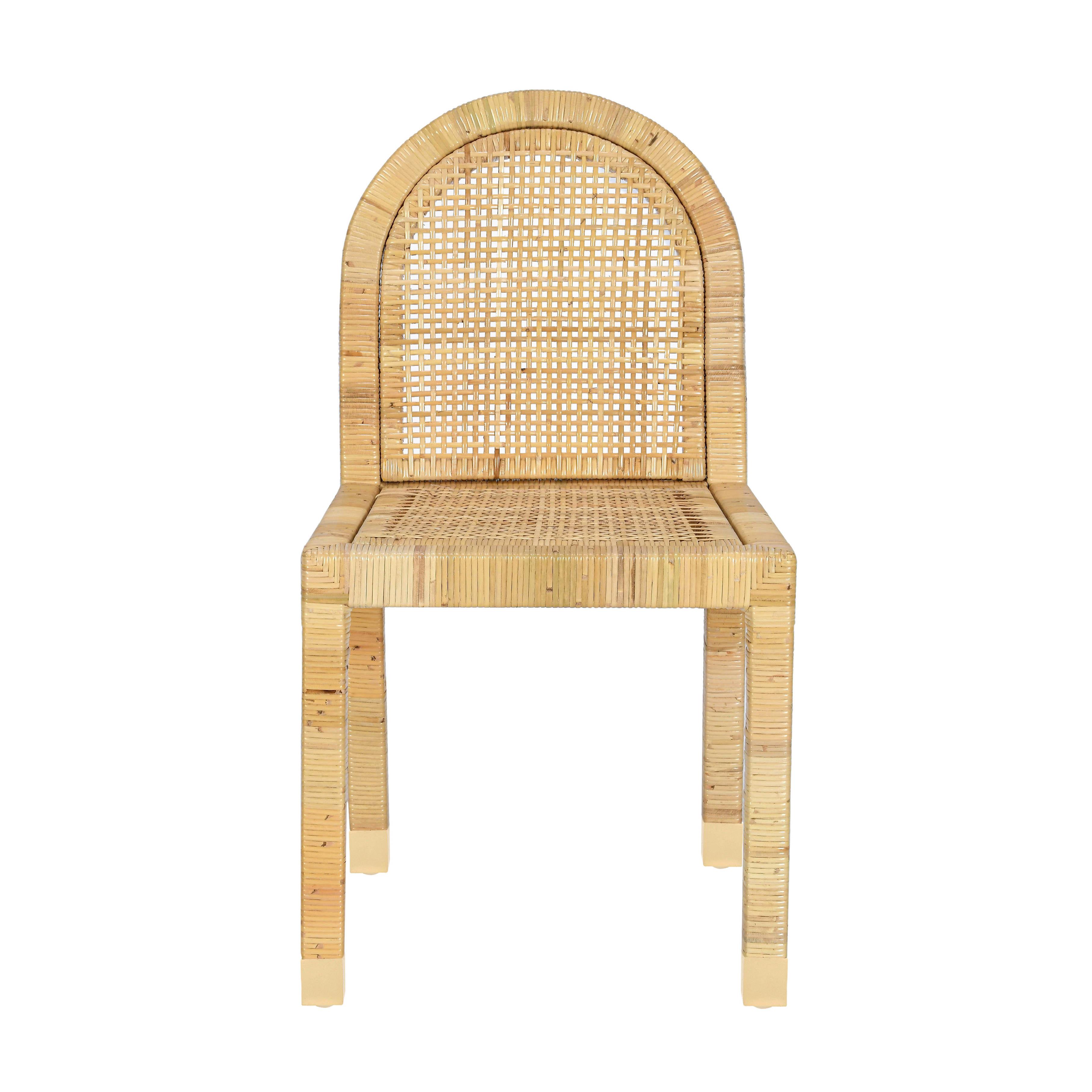 Amara Cream Linen Arched Dining Chair