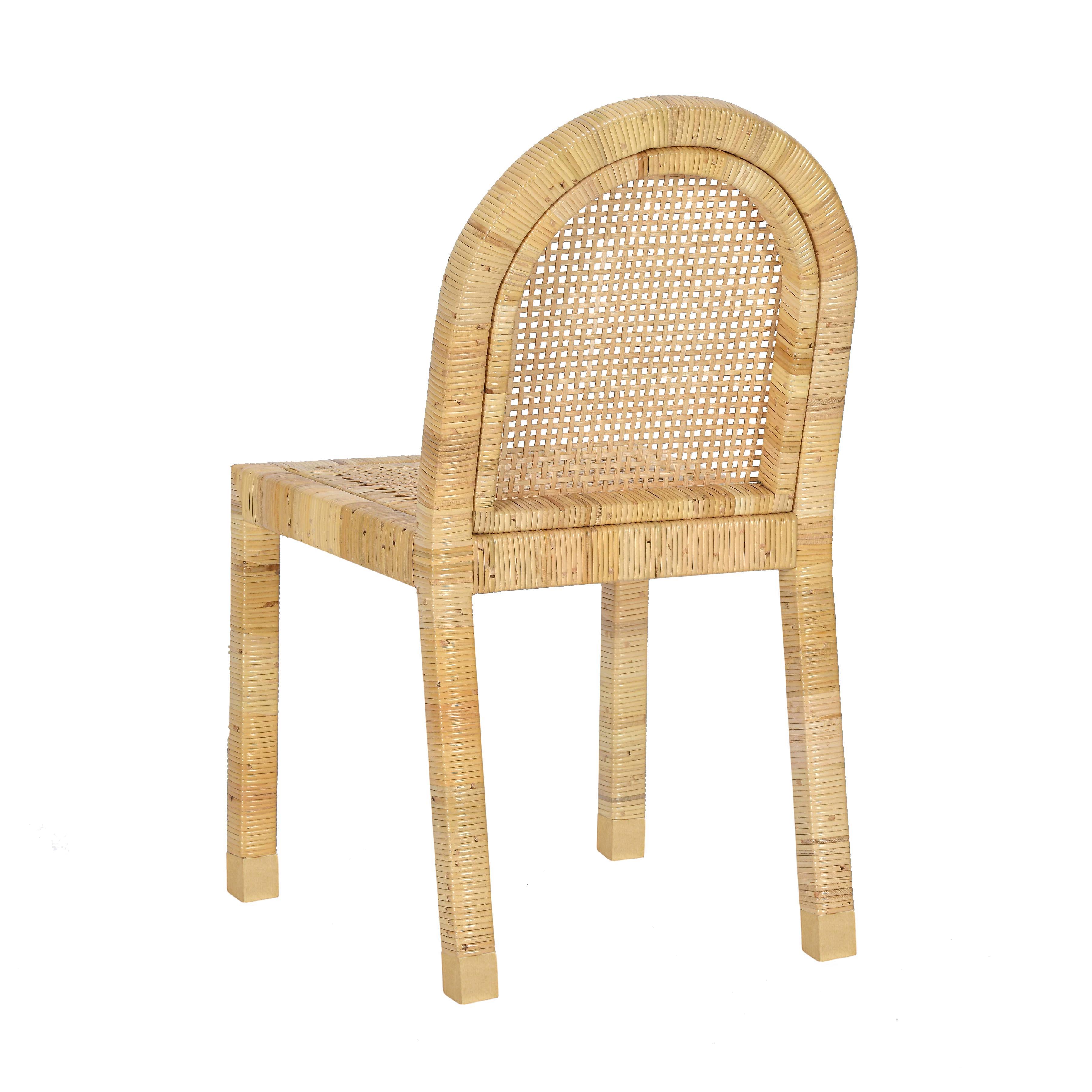 Amara Cream Linen Arched Dining Chair