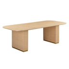 Akiba 96 Natural Ash & Rattan Rectangular Dining Table