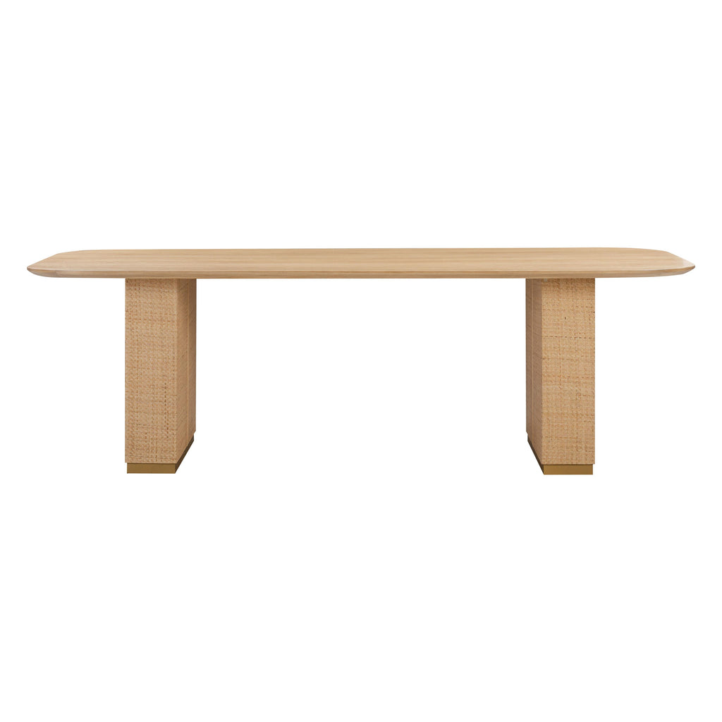 Akiba 96 Natural Ash & Rattan Rectangular Dining Table