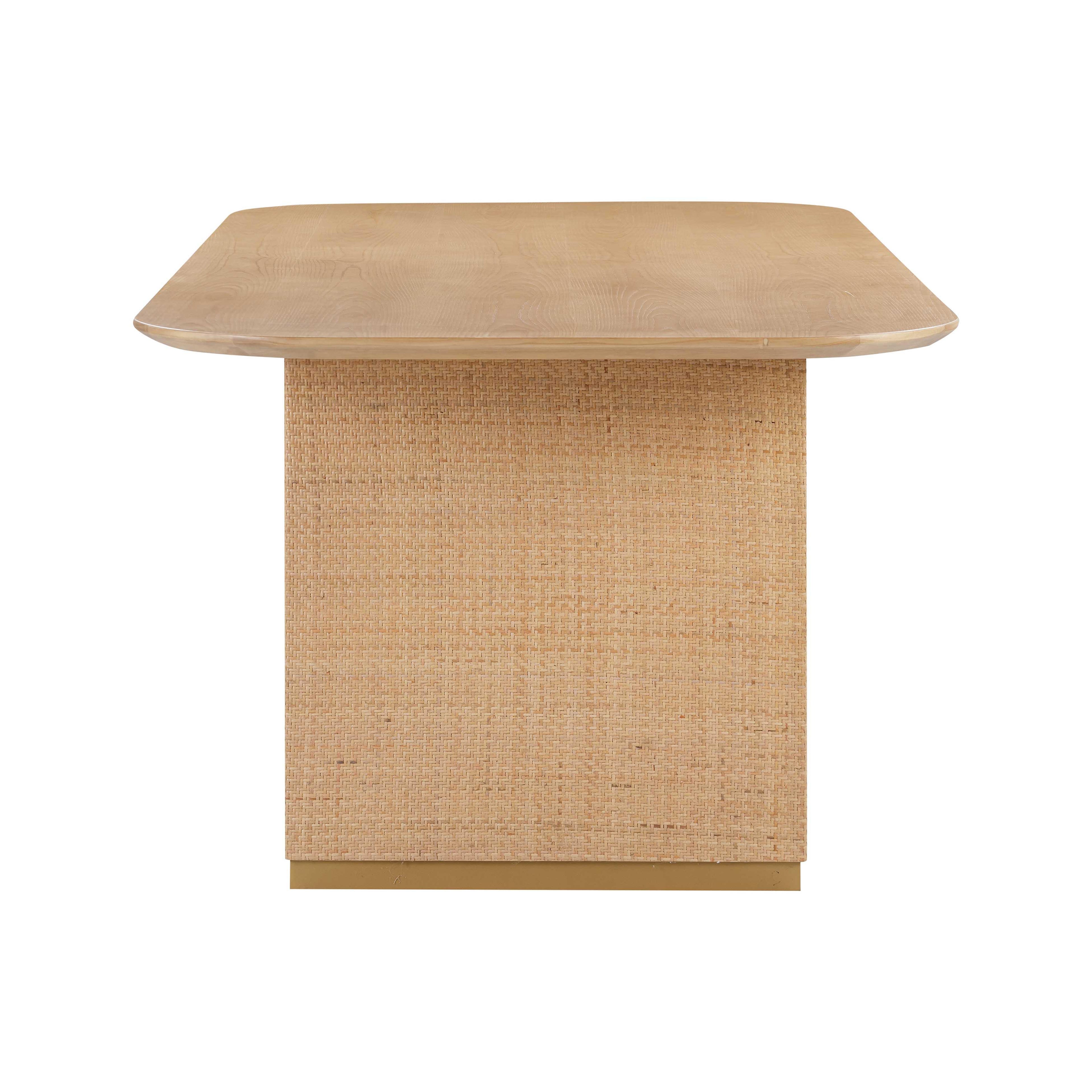 Akiba 96 Natural Ash & Rattan Rectangular Dining Table