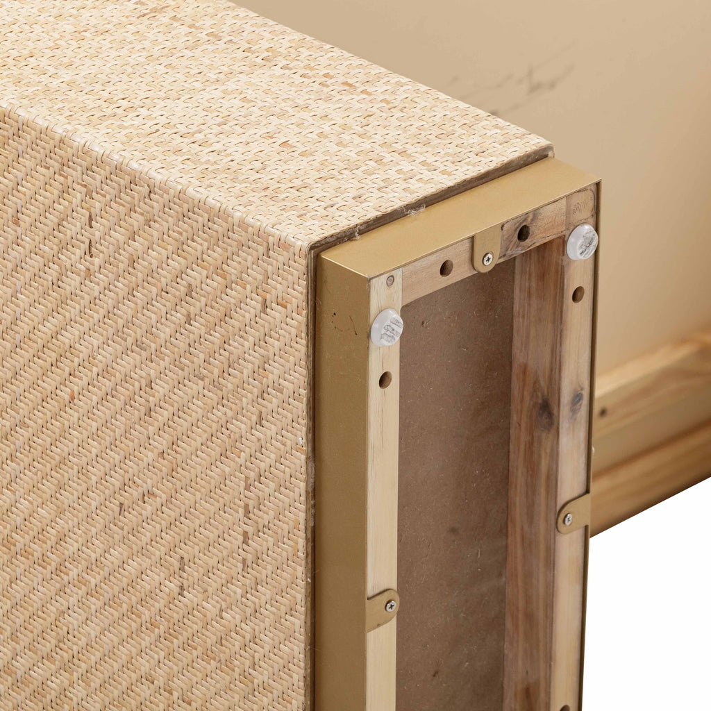 Akiba 96 Natural Ash & Rattan Rectangular Dining Table