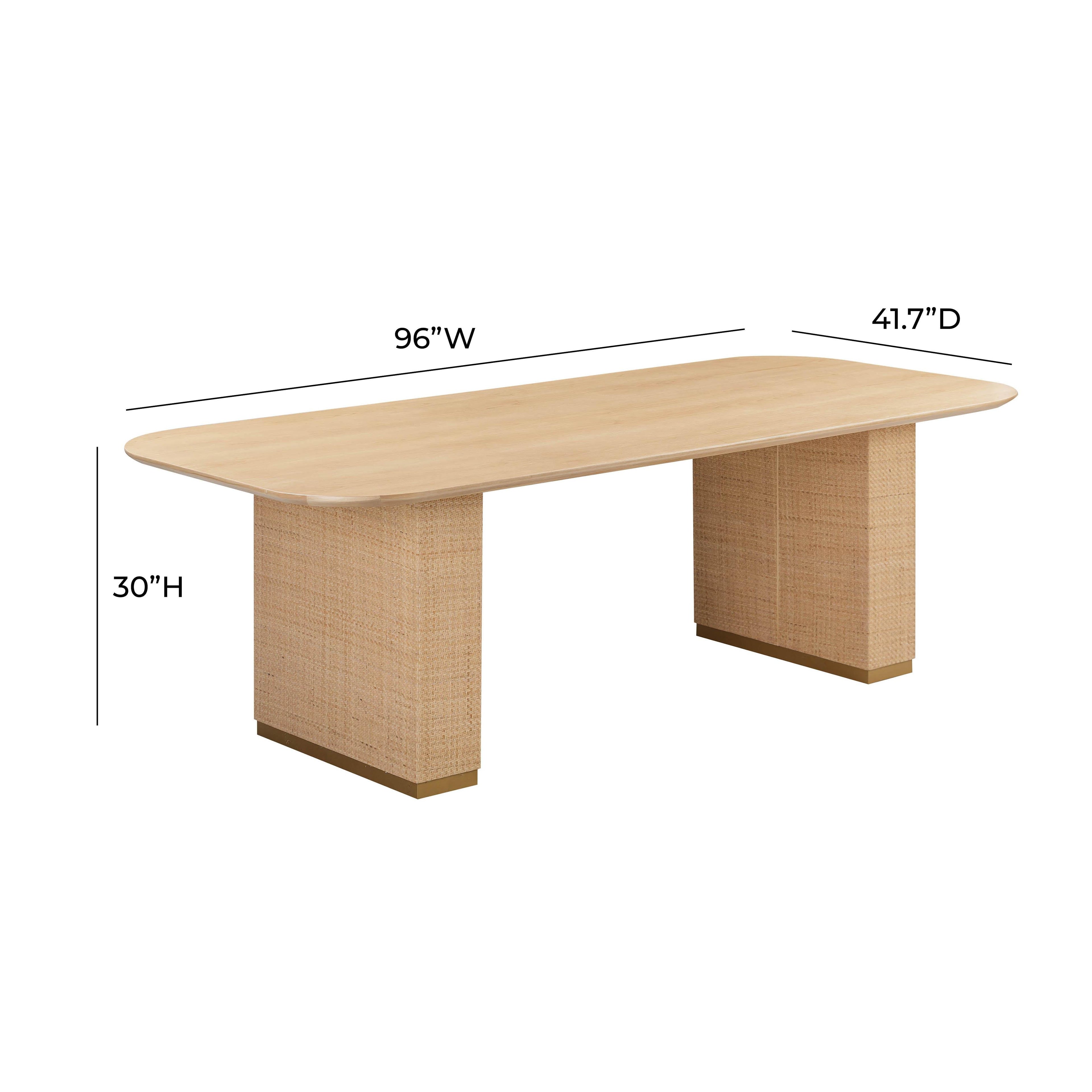 Akiba 96 Natural Ash & Rattan Rectangular Dining Table