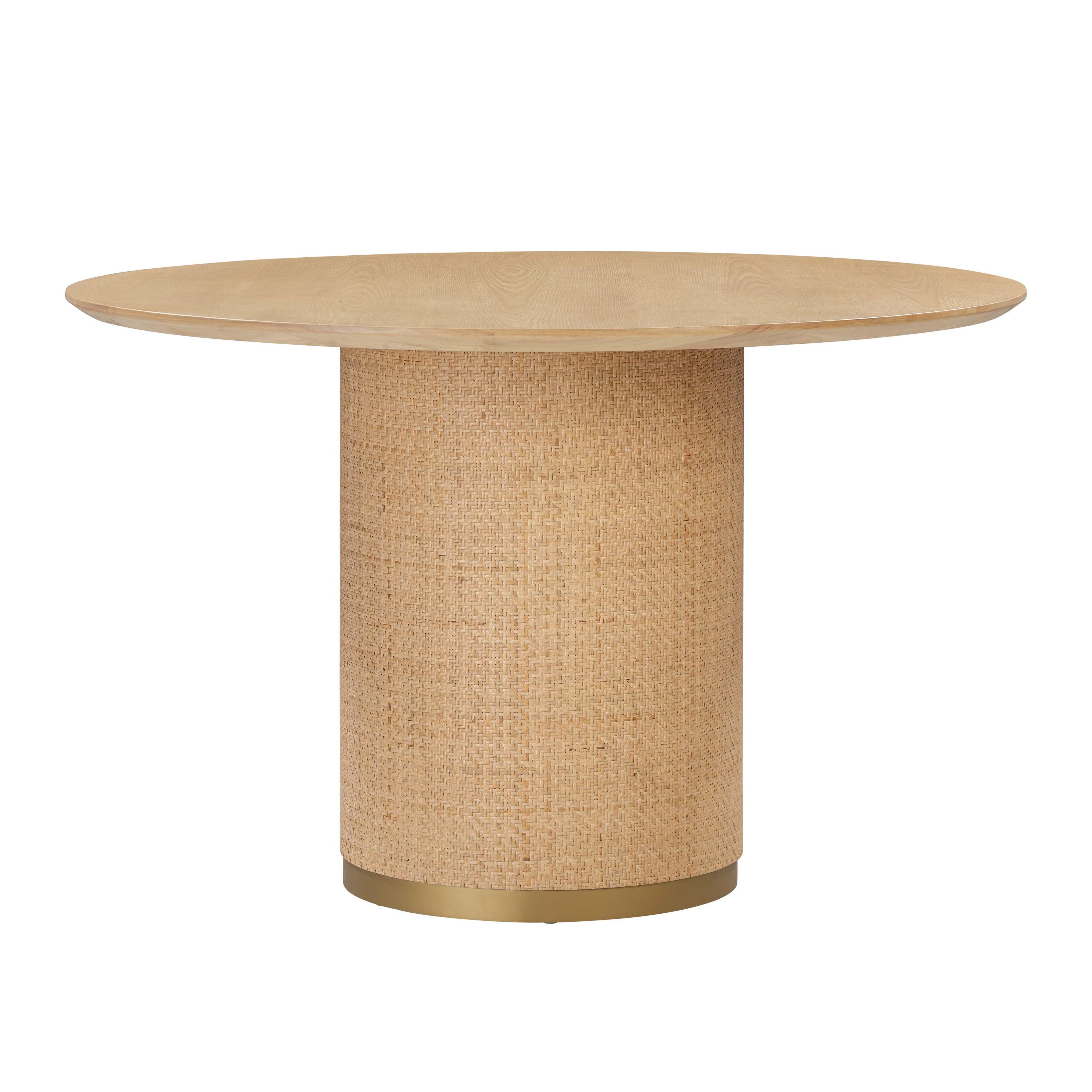 Akiba 47 Natural Ash & Rattan Round Dining Table