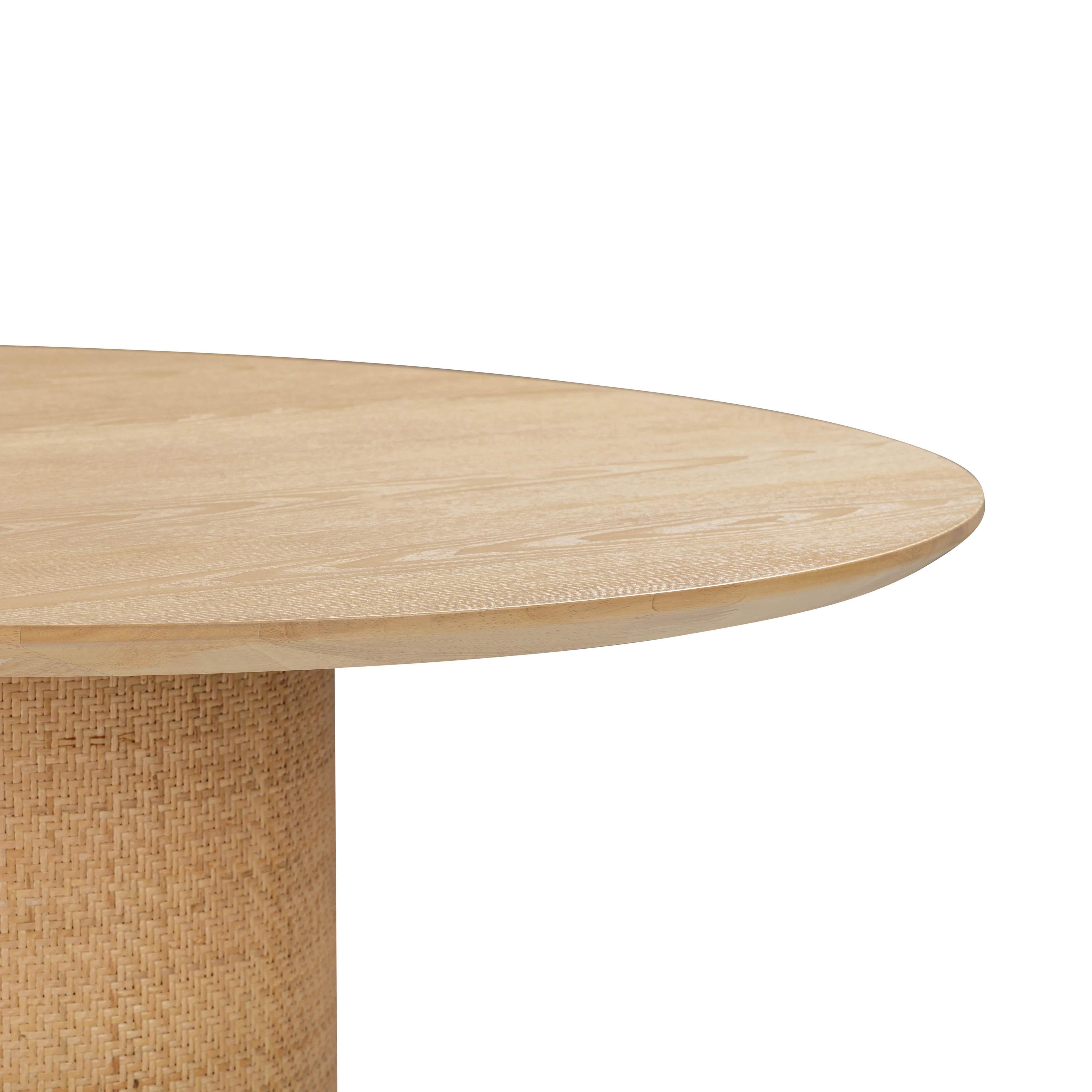 Akiba 47 Natural Ash & Rattan Round Dining Table