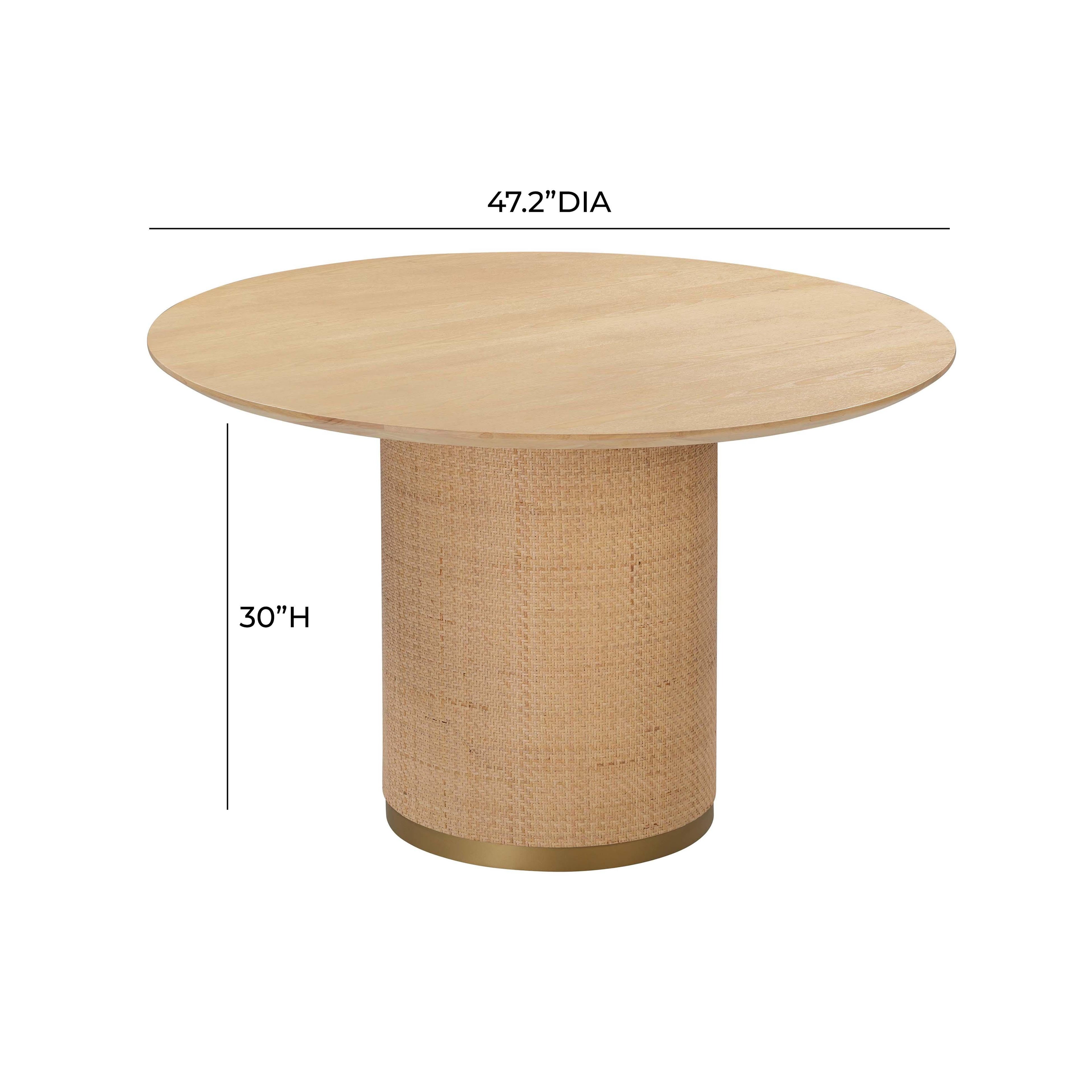 Akiba 47 Natural Ash & Rattan Round Dining Table