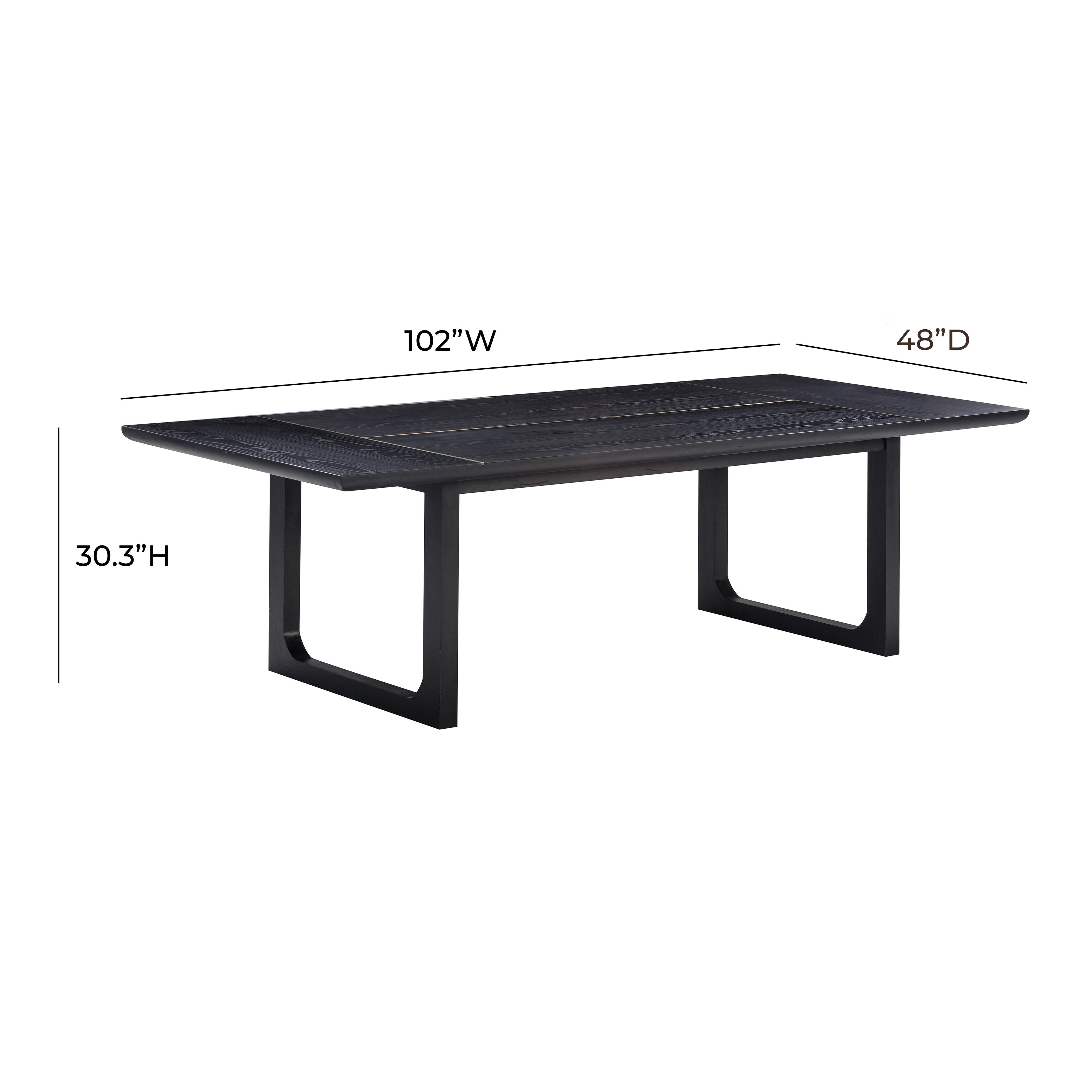 Shiloh 102 Black Ash Rectangular Dining Table