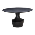 Gevra 54 Black Acacia & Faux Plaster Round Dining Table