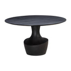 Gevra 54 Black Acacia & Faux Plaster Round Dining Table