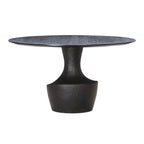 Gevra 54 Black Acacia & Faux Plaster Round Dining Table