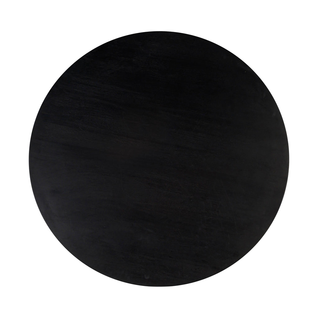 Gevra 54 Black Acacia & Faux Plaster Round Dining Table