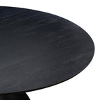 Gevra 54 Black Acacia & Faux Plaster Round Dining Table