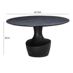 Gevra 54 Black Acacia & Faux Plaster Round Dining Table