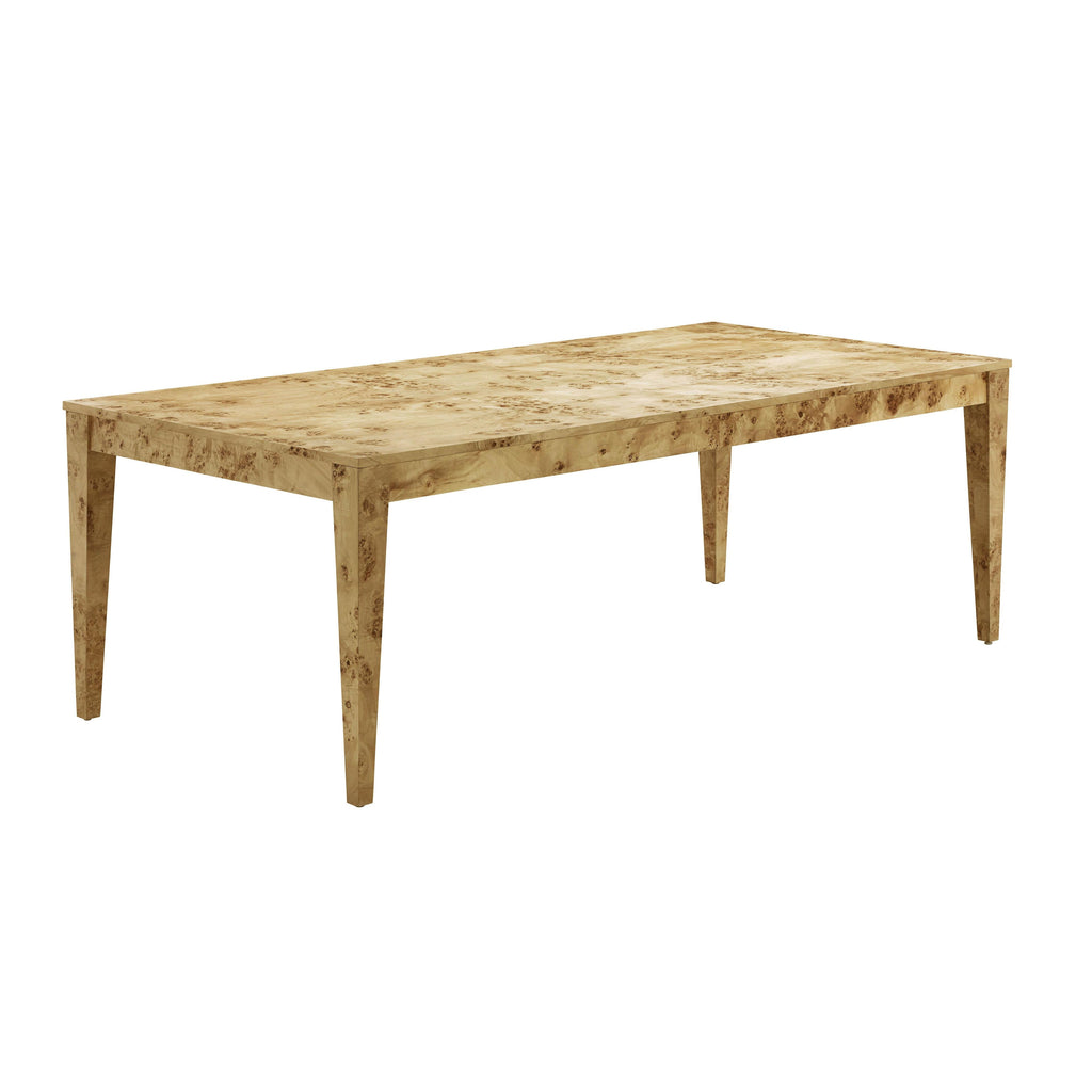 Brandyss 90 Natural Burl Rectangular Dining Table