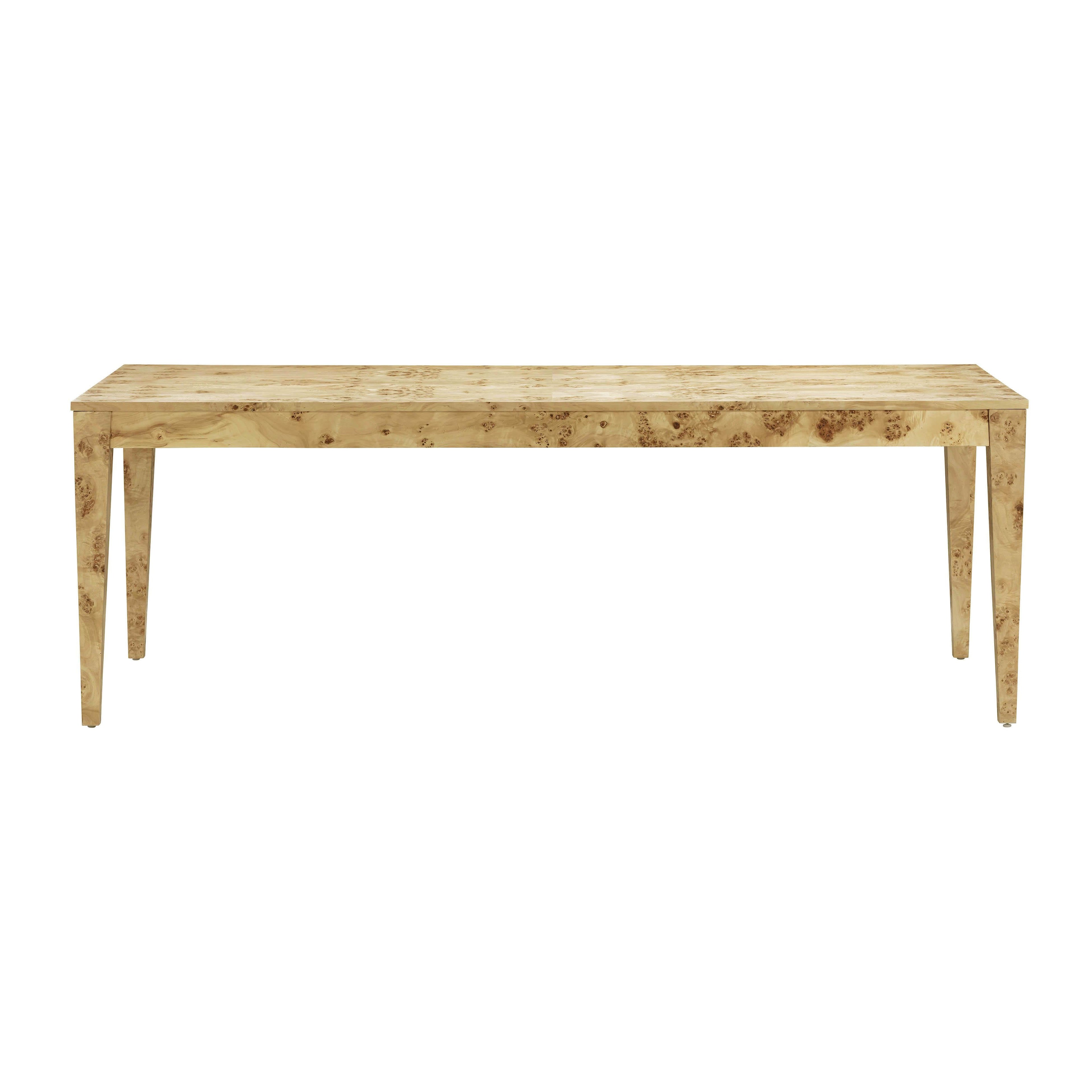 Brandyss 90 Natural Burl Rectangular Dining Table