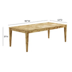Brandyss 90 Natural Burl Rectangular Dining Table