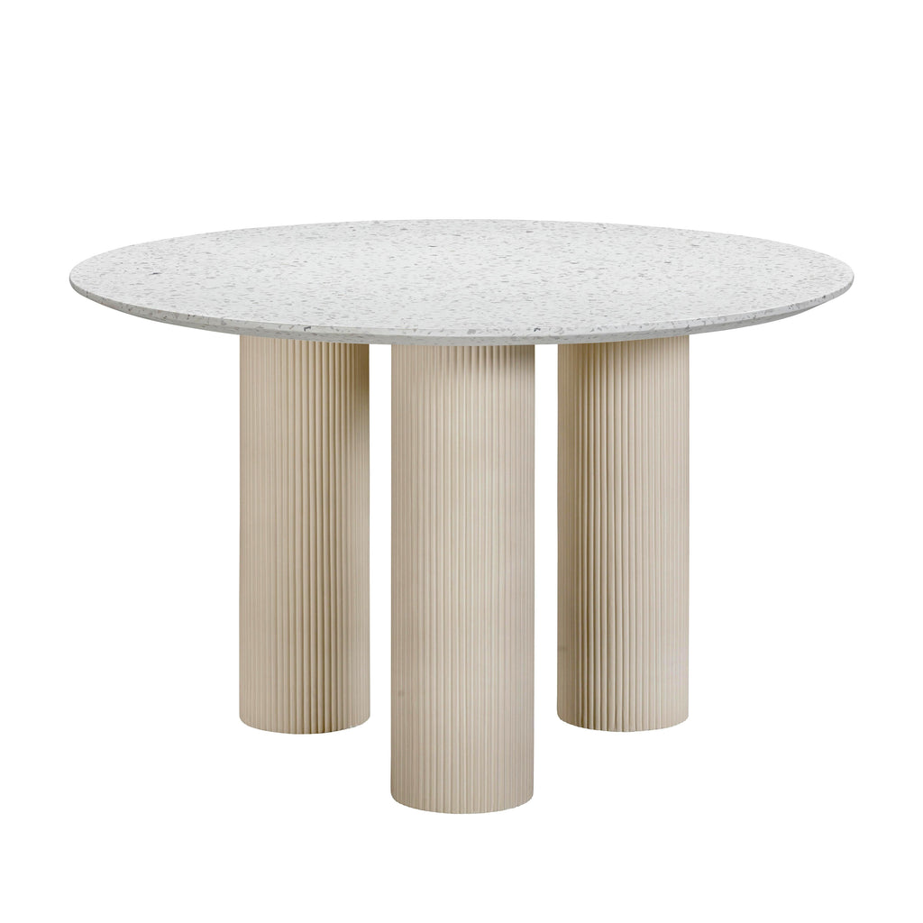 Parcino 47 Faux Terrazzo Concrete Indoor / Outdoor Round Dining Table
