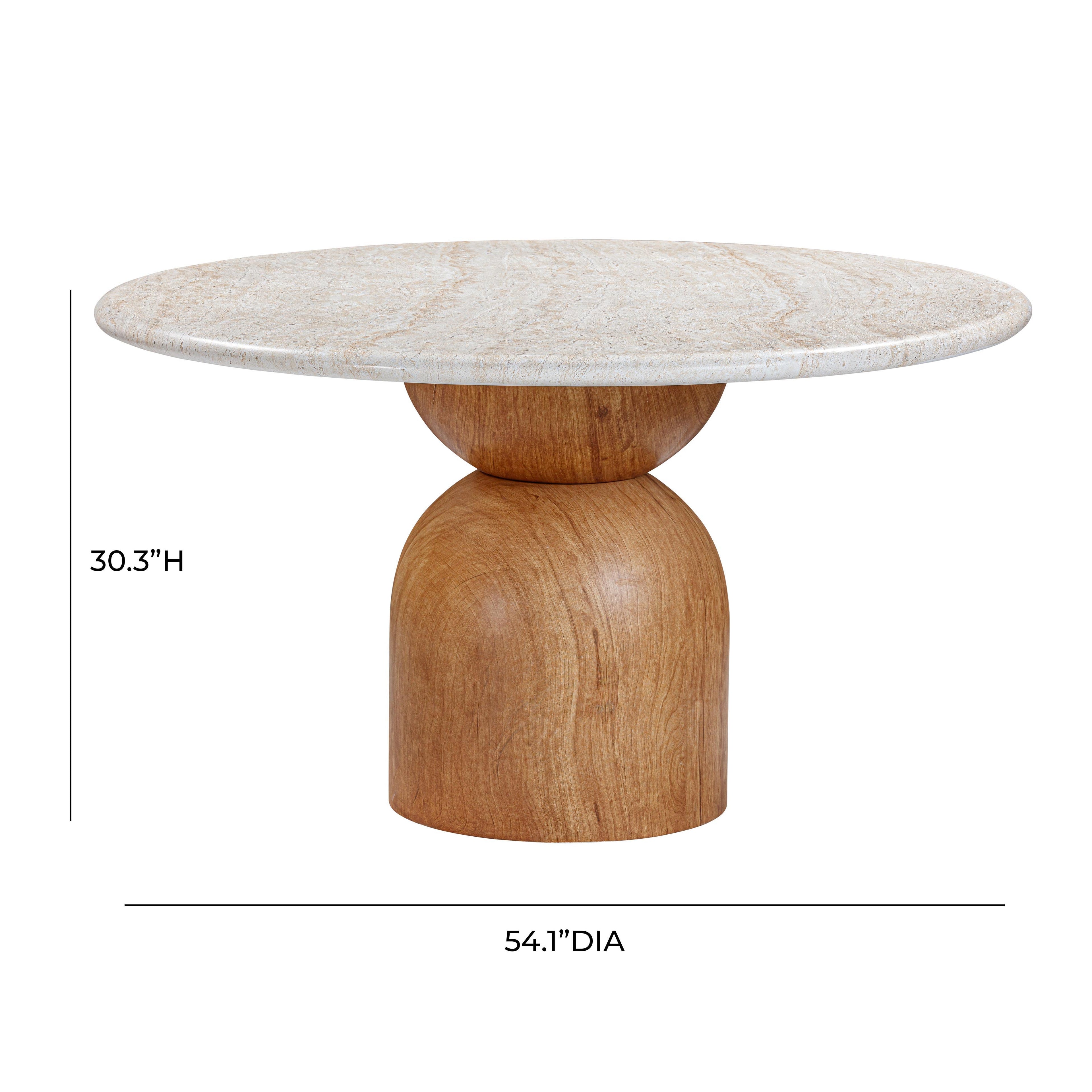 Cynthia 54 Faux Travertine Indoor/Outdoor Concrete Round Dining Table