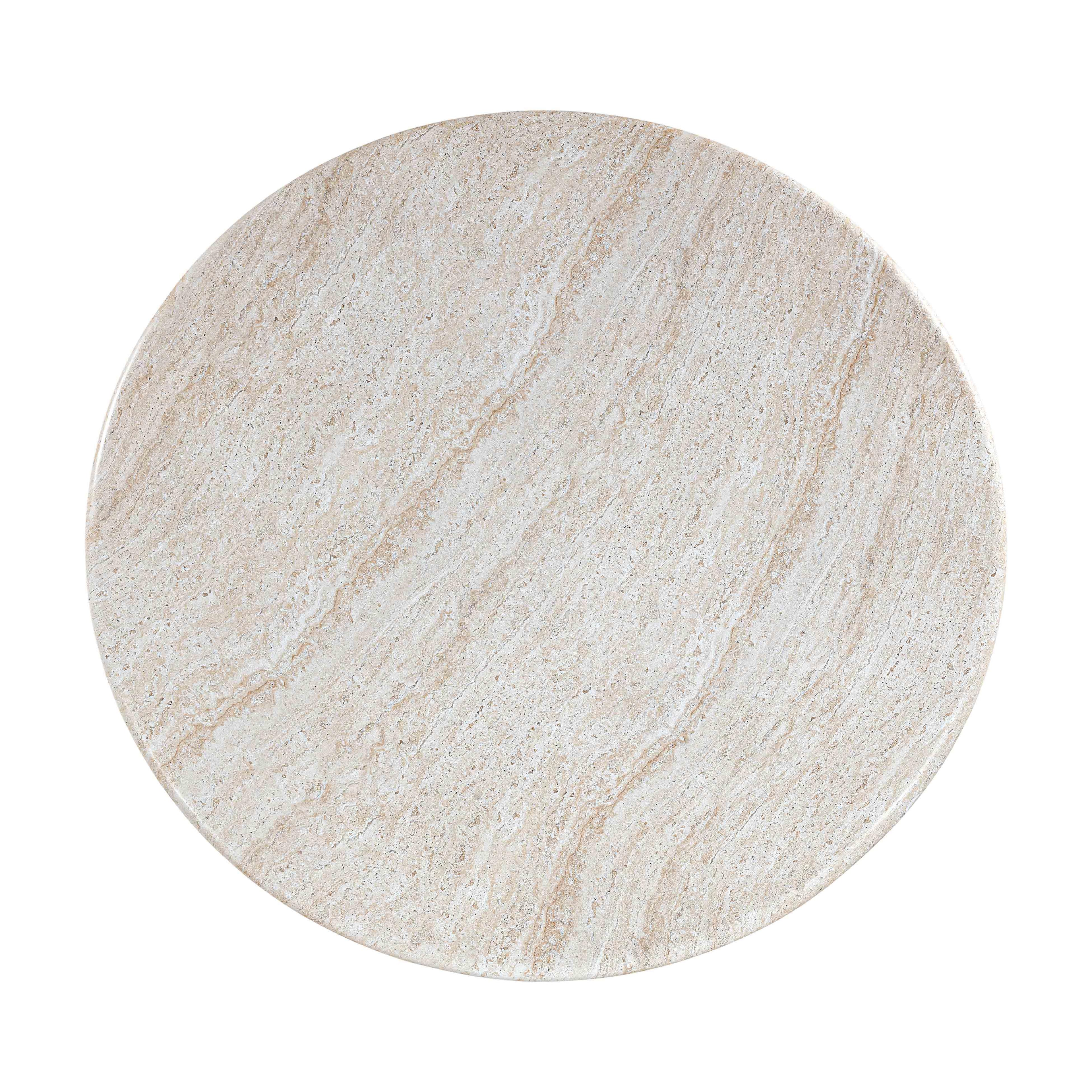 Cynthia 54 Faux Travertine Indoor/Outdoor Concrete Round Dining Table