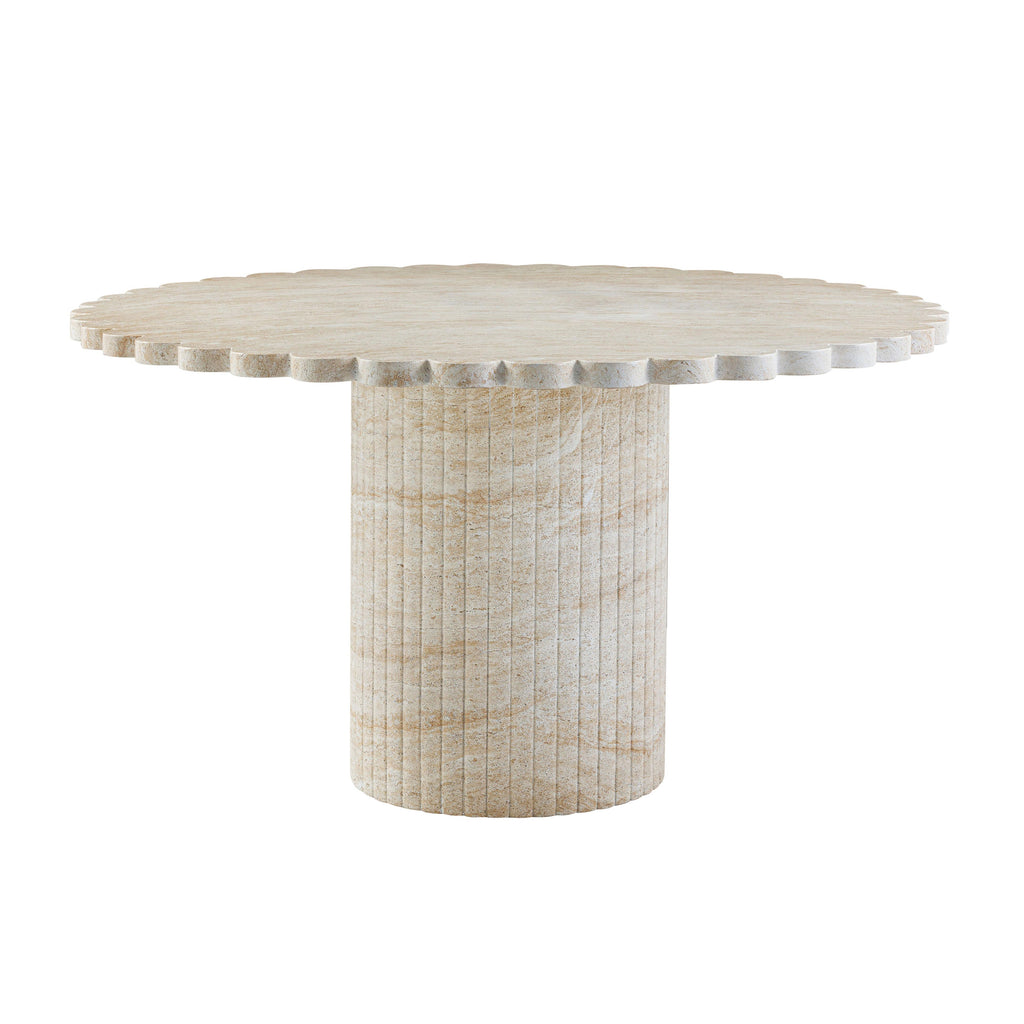 Blossom 54 Washed Faux Travertine Finish Indoor / Outdoor Round Dining Table