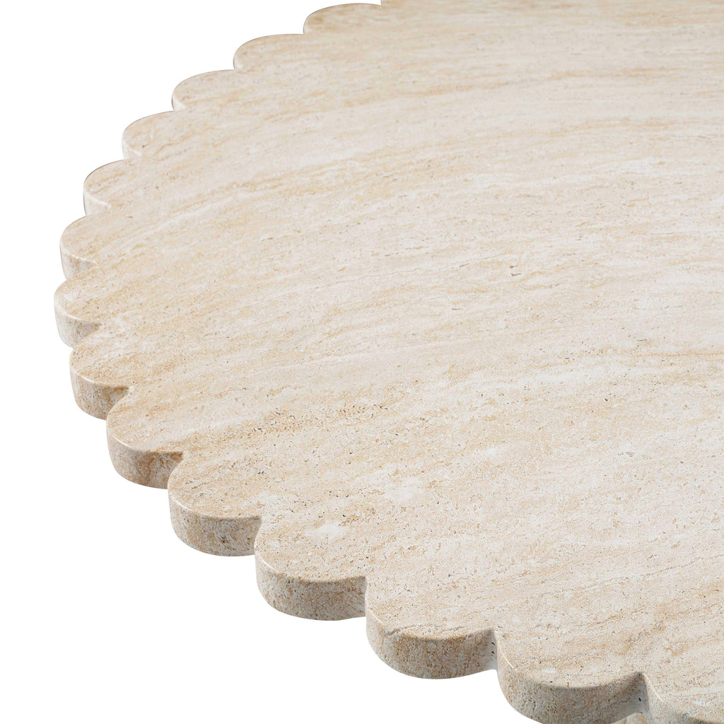 Blossom 54 Washed Faux Travertine Finish Indoor / Outdoor Round Dining Table