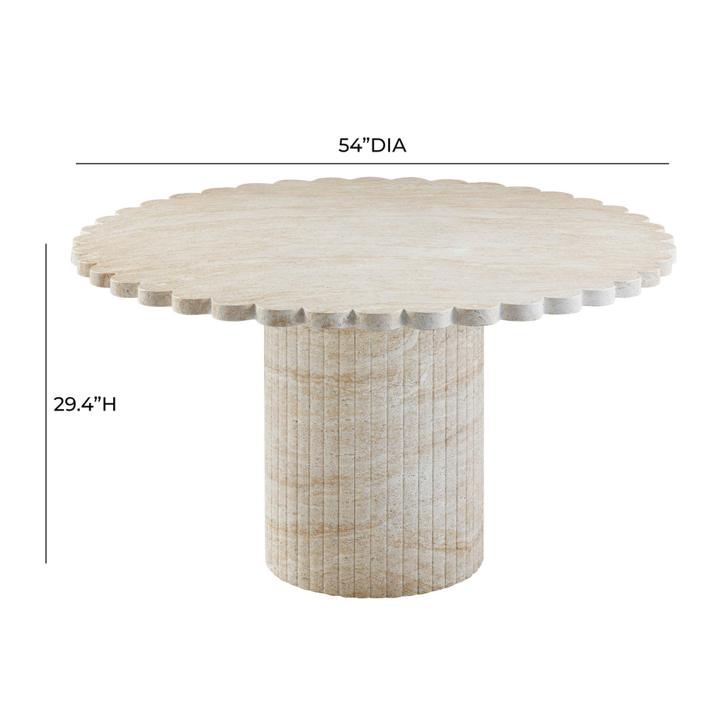 Blossom 54 Washed Faux Travertine Finish Indoor / Outdoor Round Dining Table