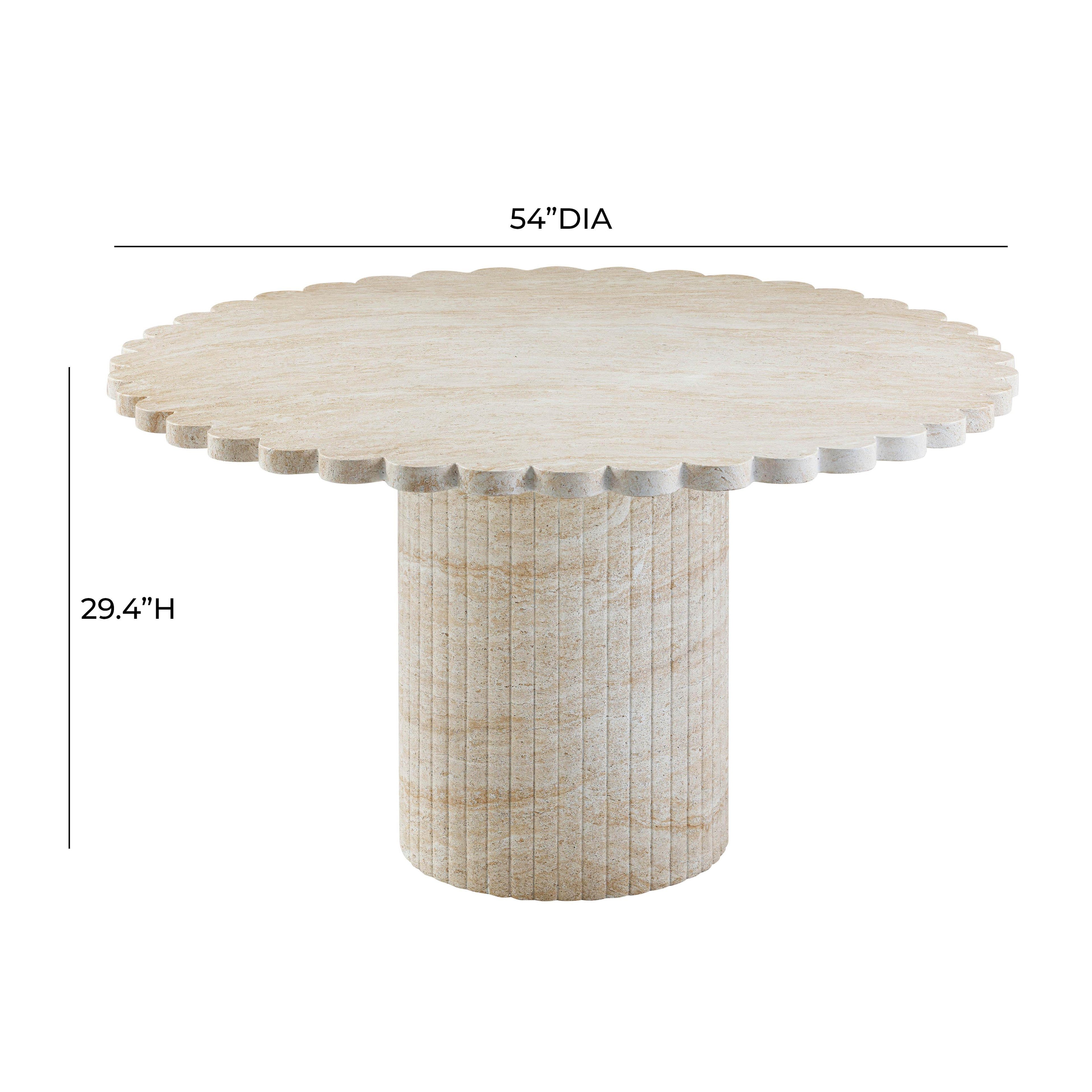 Blossom 54 Washed Faux Travertine Finish Indoor / Outdoor Round Dining Table