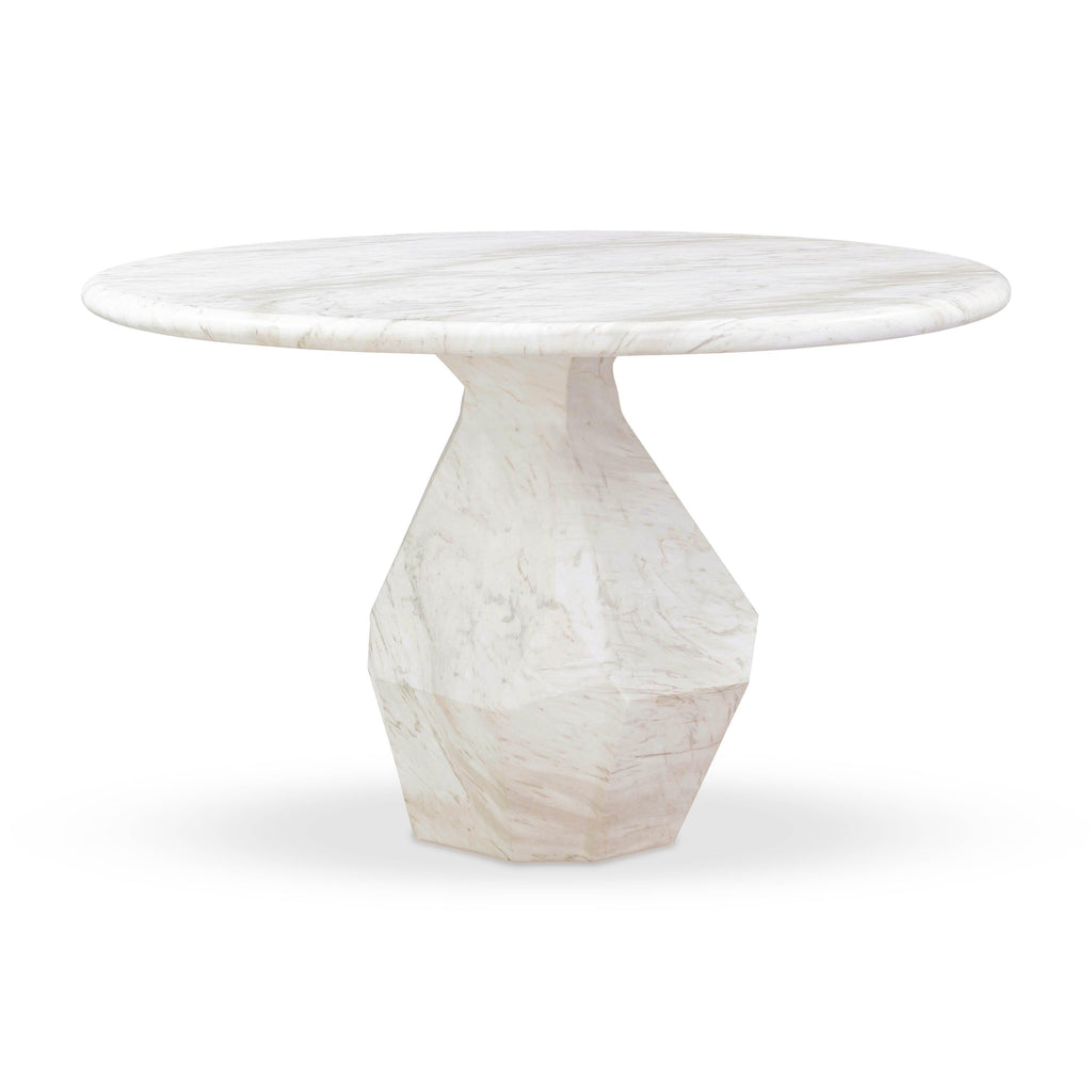 Esme 48 Faux Marble Indoor / Outdoor Round Dining Table