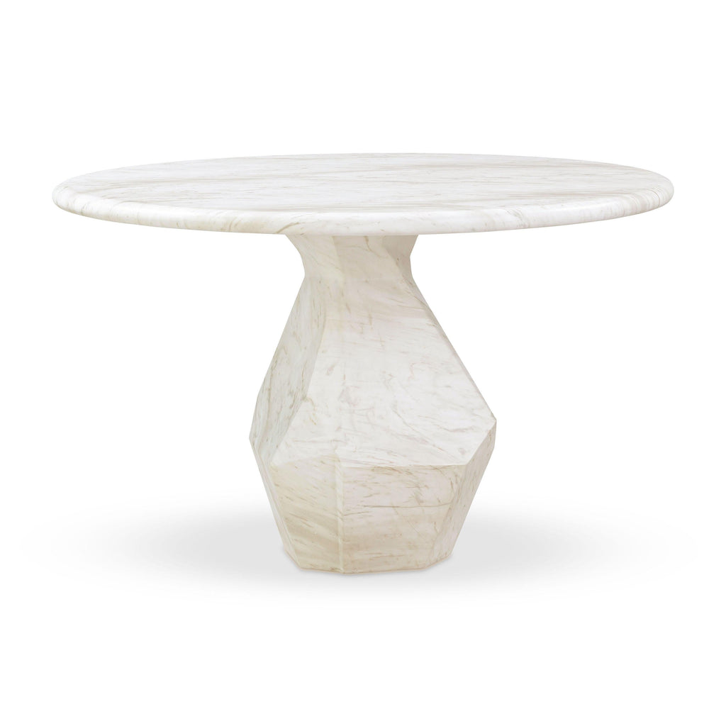 Esme 48 Faux Marble Indoor / Outdoor Round Dining Table