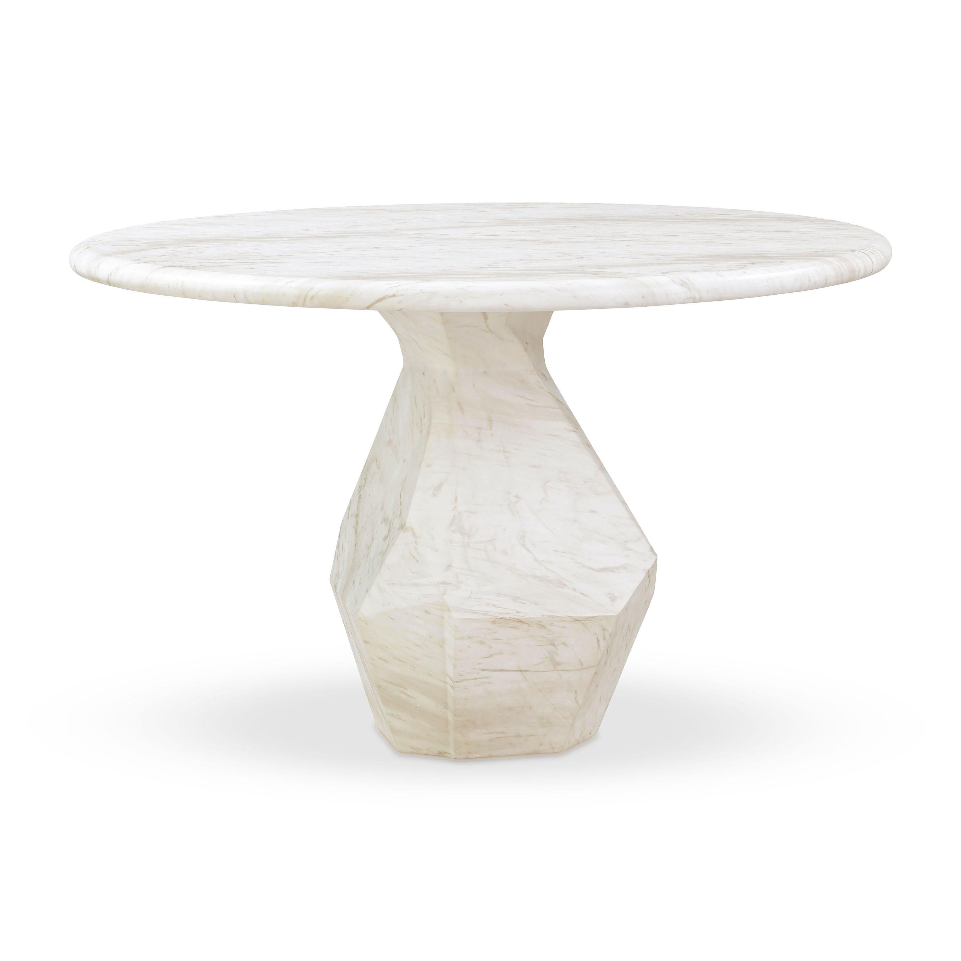 Esme 48 Faux Marble Indoor / Outdoor Round Dining Table