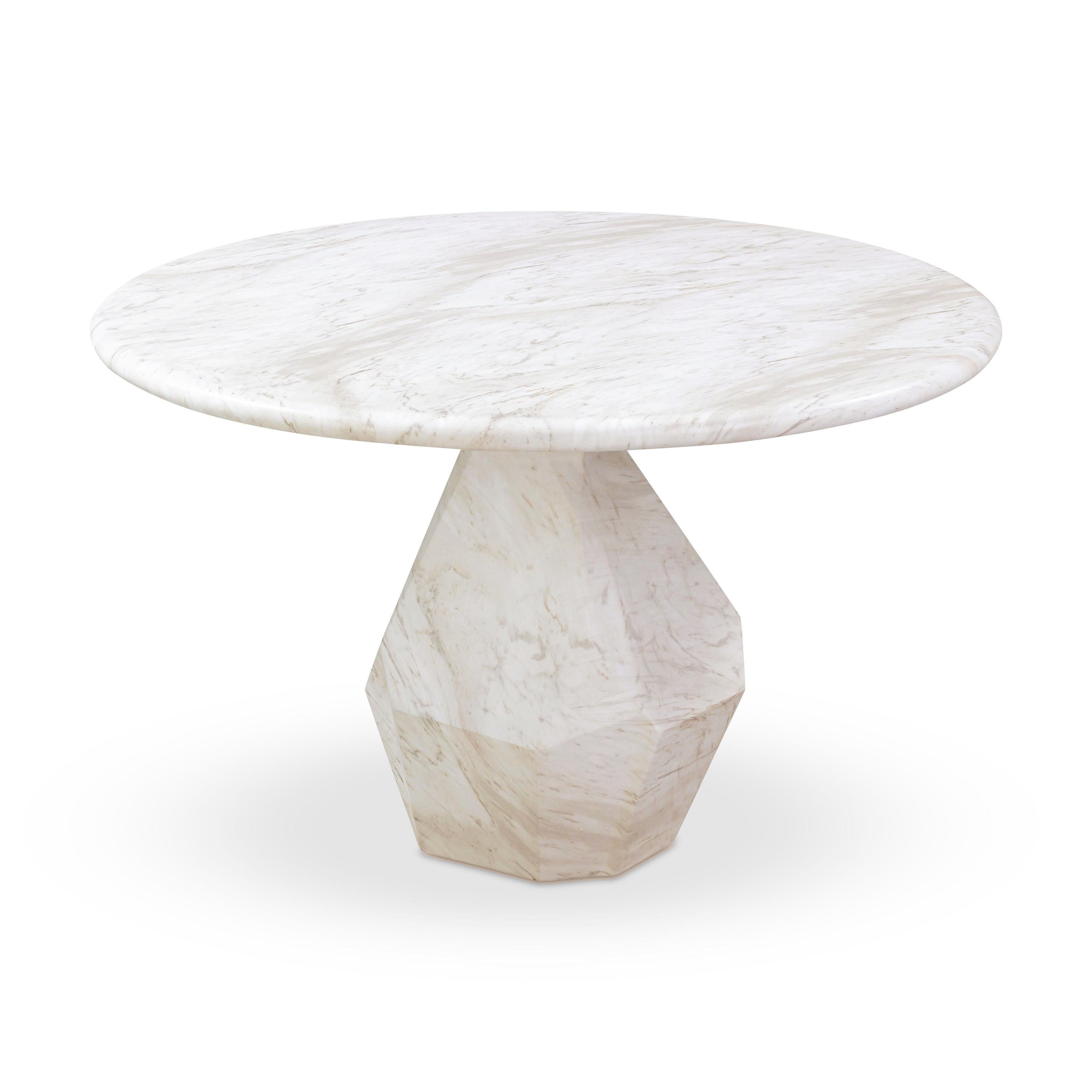 Esme 48 Faux Marble Indoor / Outdoor Round Dining Table