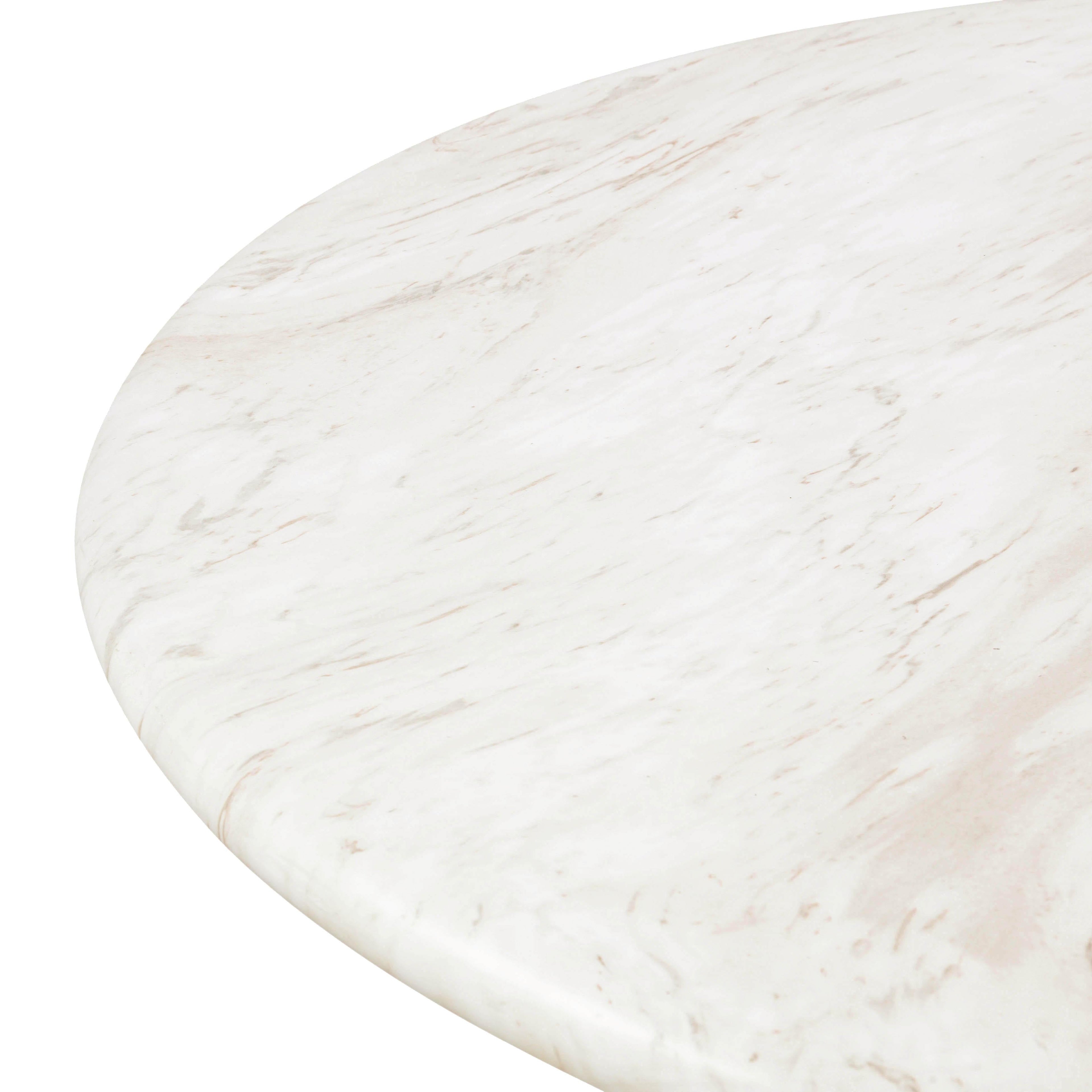 Esme 48 Faux Marble Indoor / Outdoor Round Dining Table