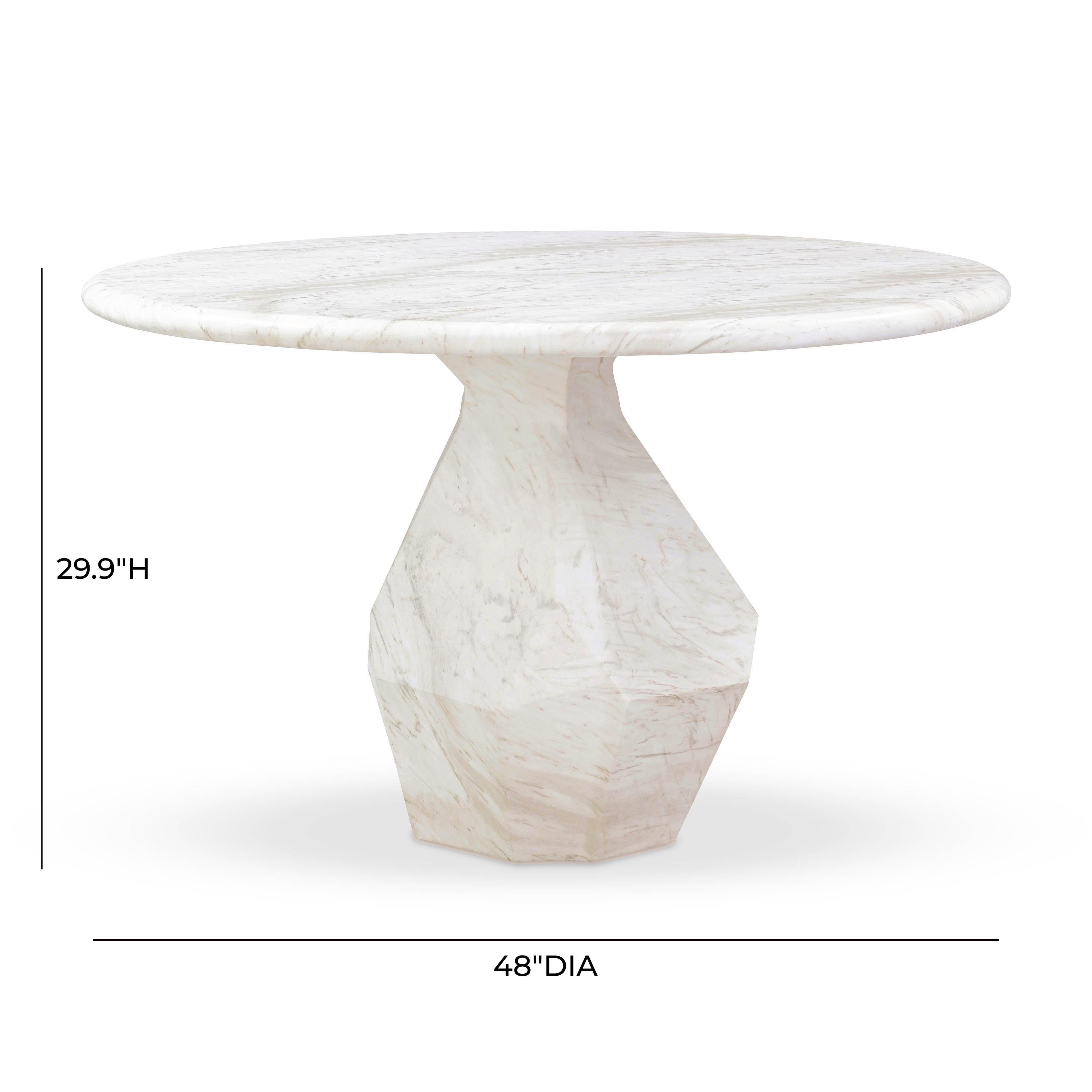 Esme 48 Faux Marble Indoor / Outdoor Round Dining Table