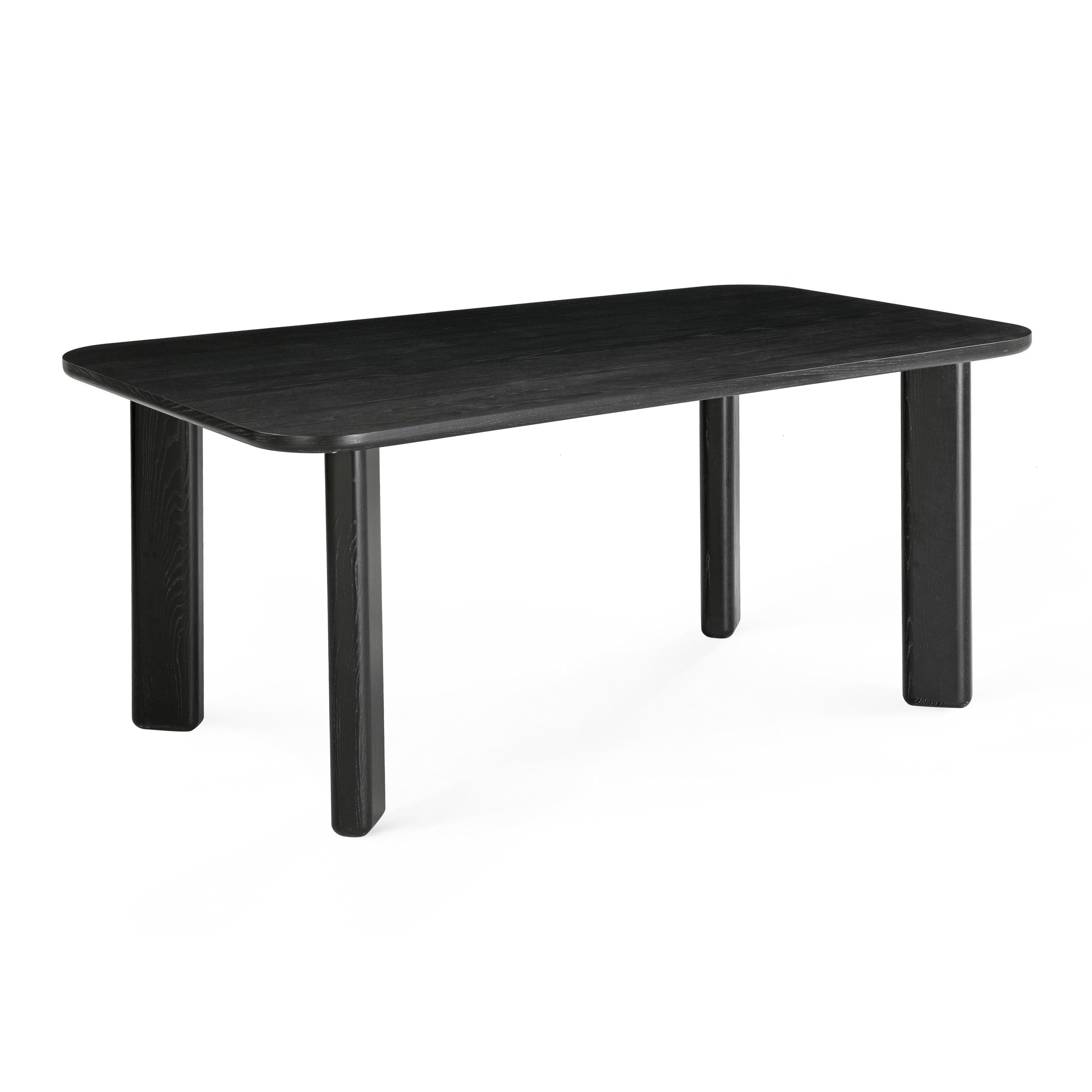 Jodie  68 Black Oak Rectangular Dining Table