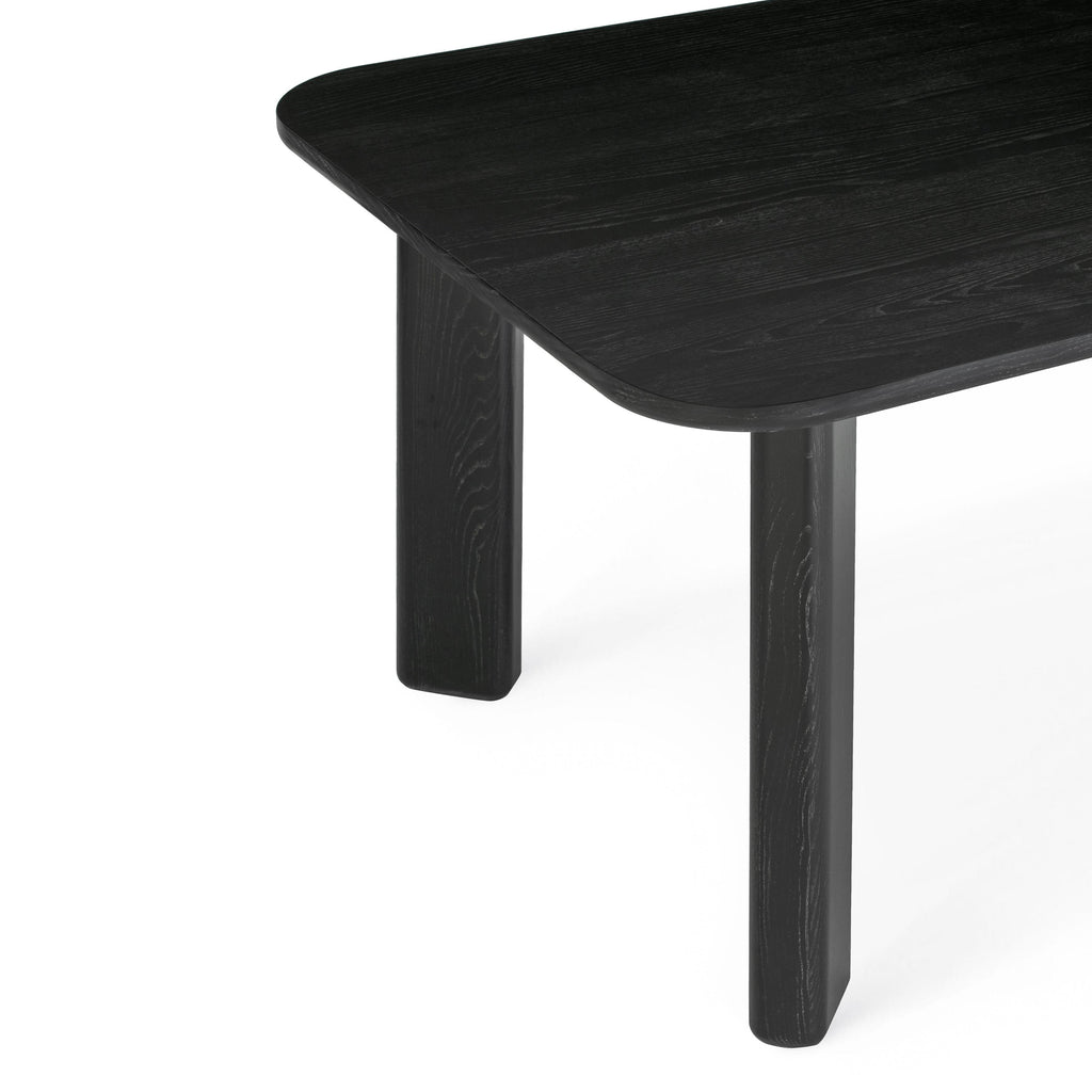 Jodie  68 Black Oak Rectangular Dining Table