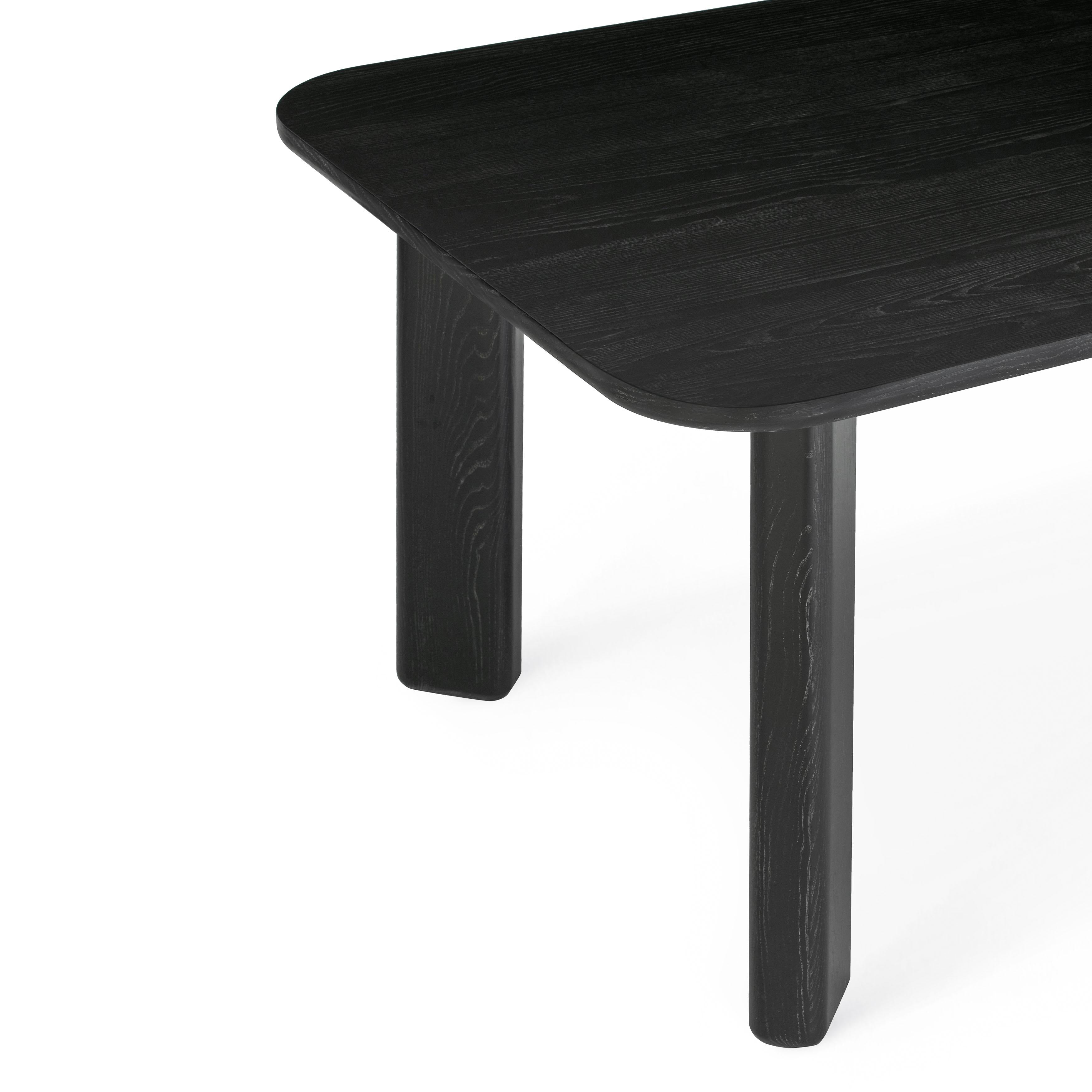 Jodie  68 Black Oak Rectangular Dining Table