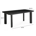 Jodie  68 Black Oak Rectangular Dining Table