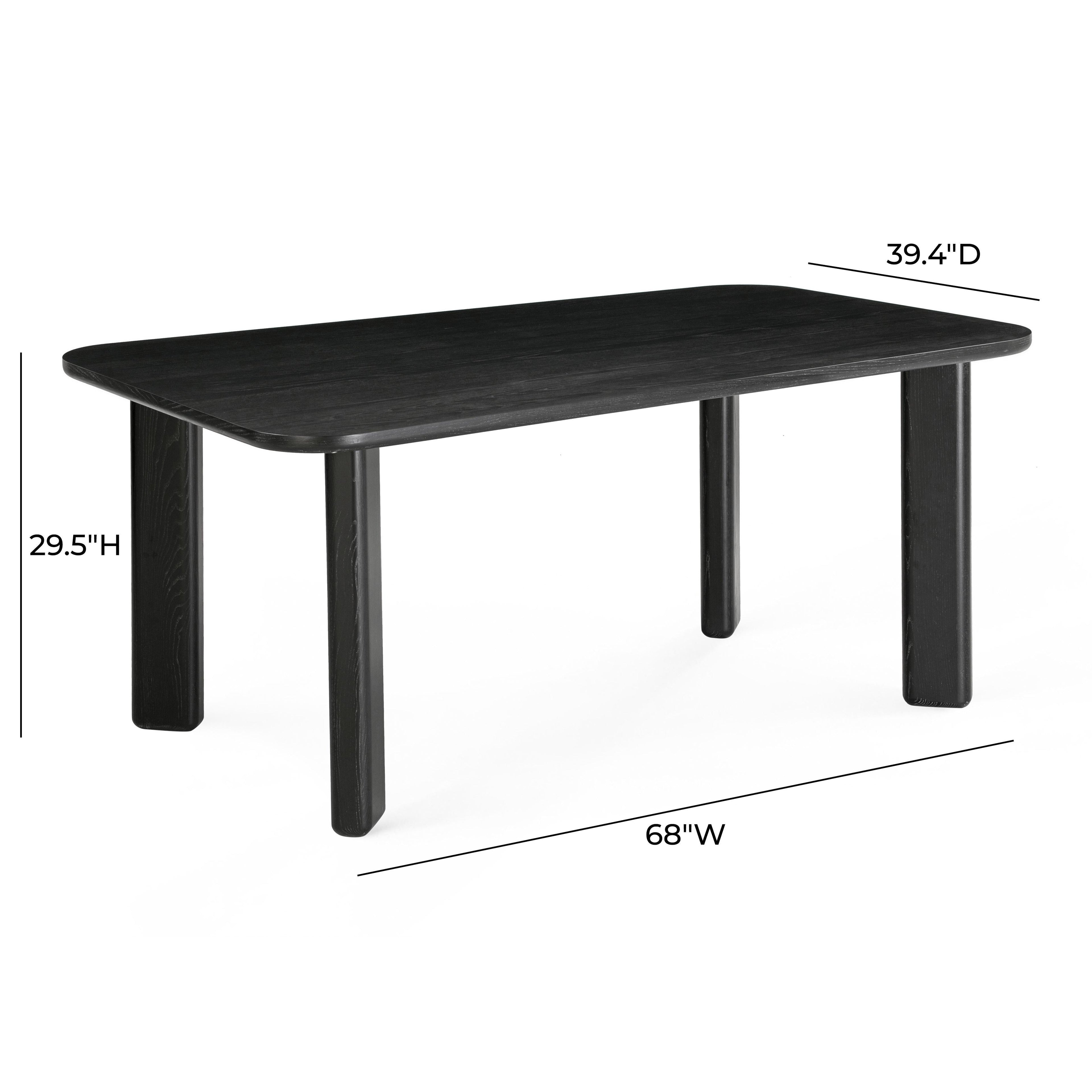 Jodie  68 Black Oak Rectangular Dining Table
